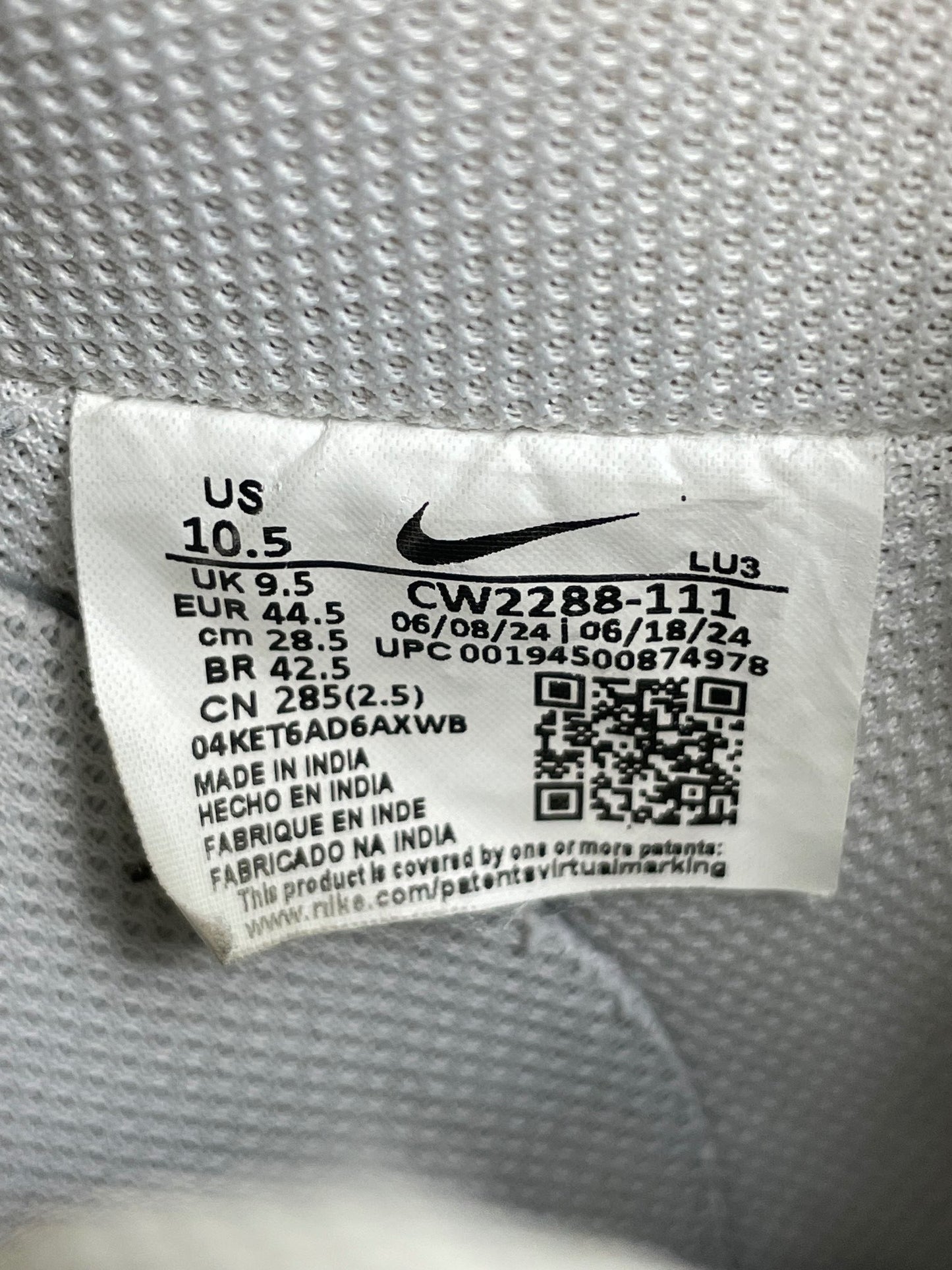 Nike Air Force 1 Low Triple White — buty sportowe męskie w bardzo dobrym stanie rozmiar 44.5, opcjonalne zdjęcie 2