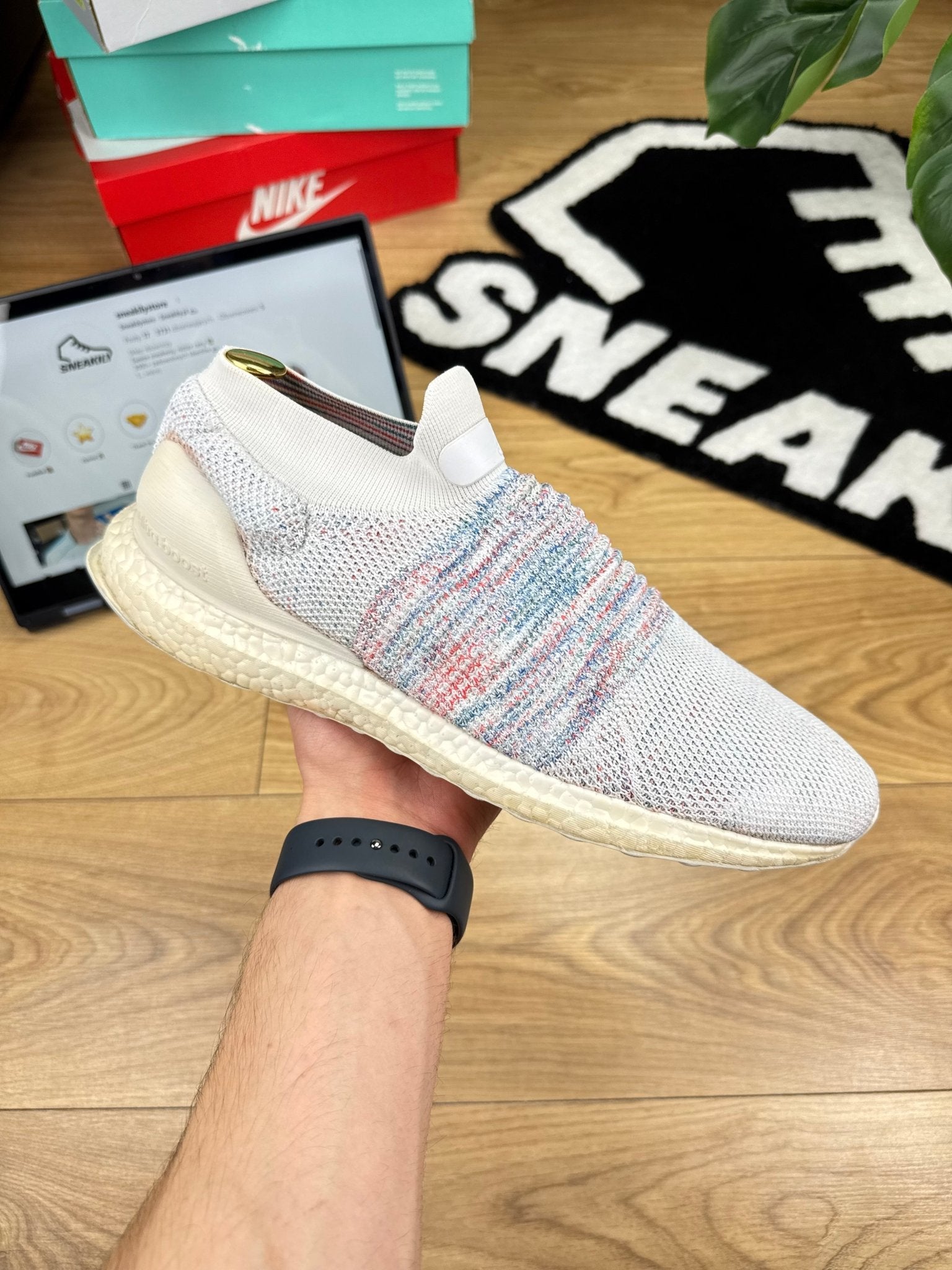 Adidas UltraBoost Laceless White Multi-Color – Great Price – sneakilystore