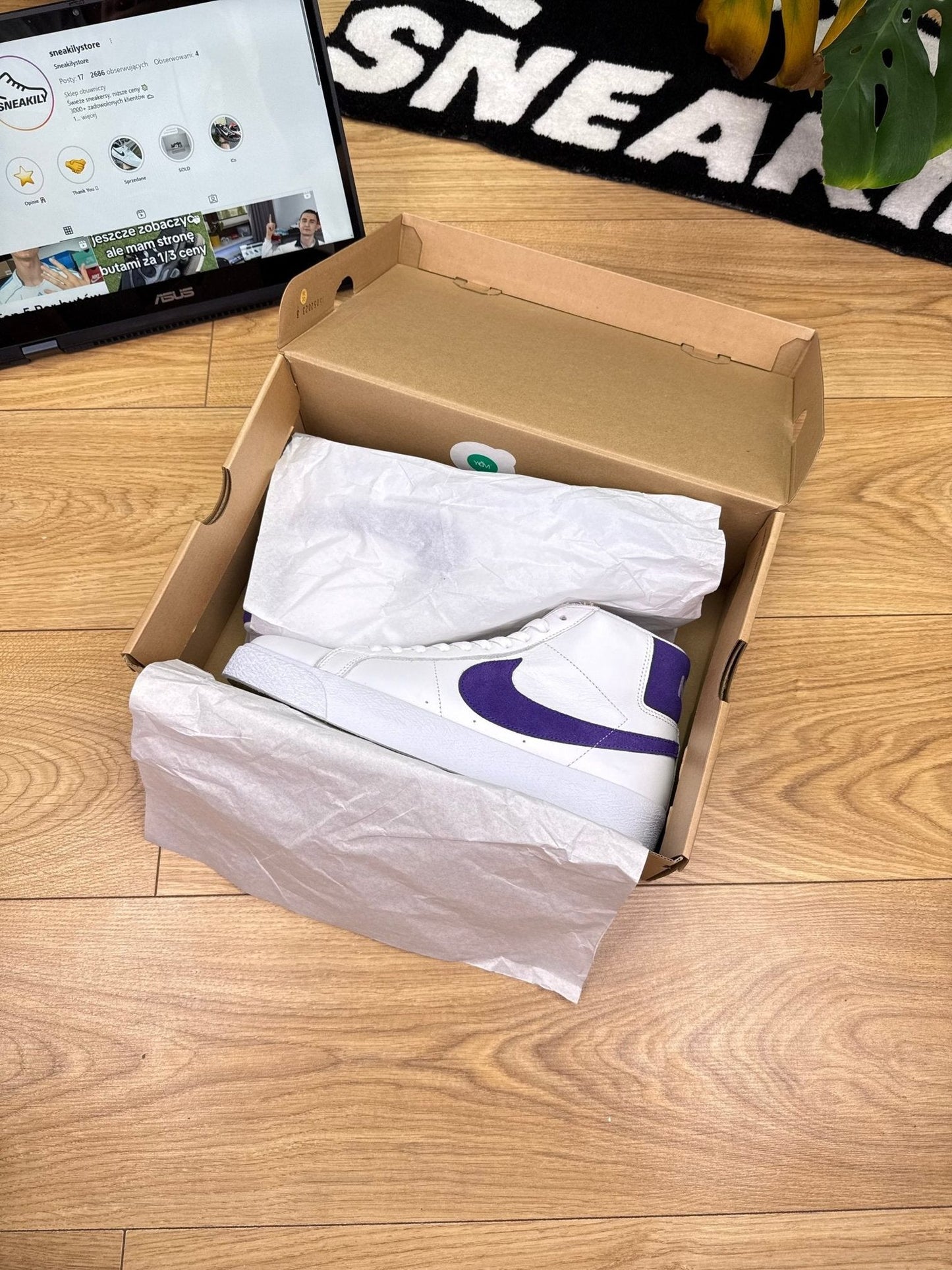 Nike Blazer Mid "Court Purple" SB Blazer Court Purple — buty sportowe męskie nowe rozmiar 45, boczny profil