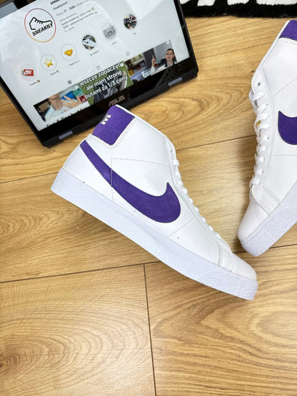 Nike Blazer Mid "Court Purple" SB Blazer Court Purple — buty sportowe męskie nowe rozmiar 45, wewnętrzny panel lewego buta