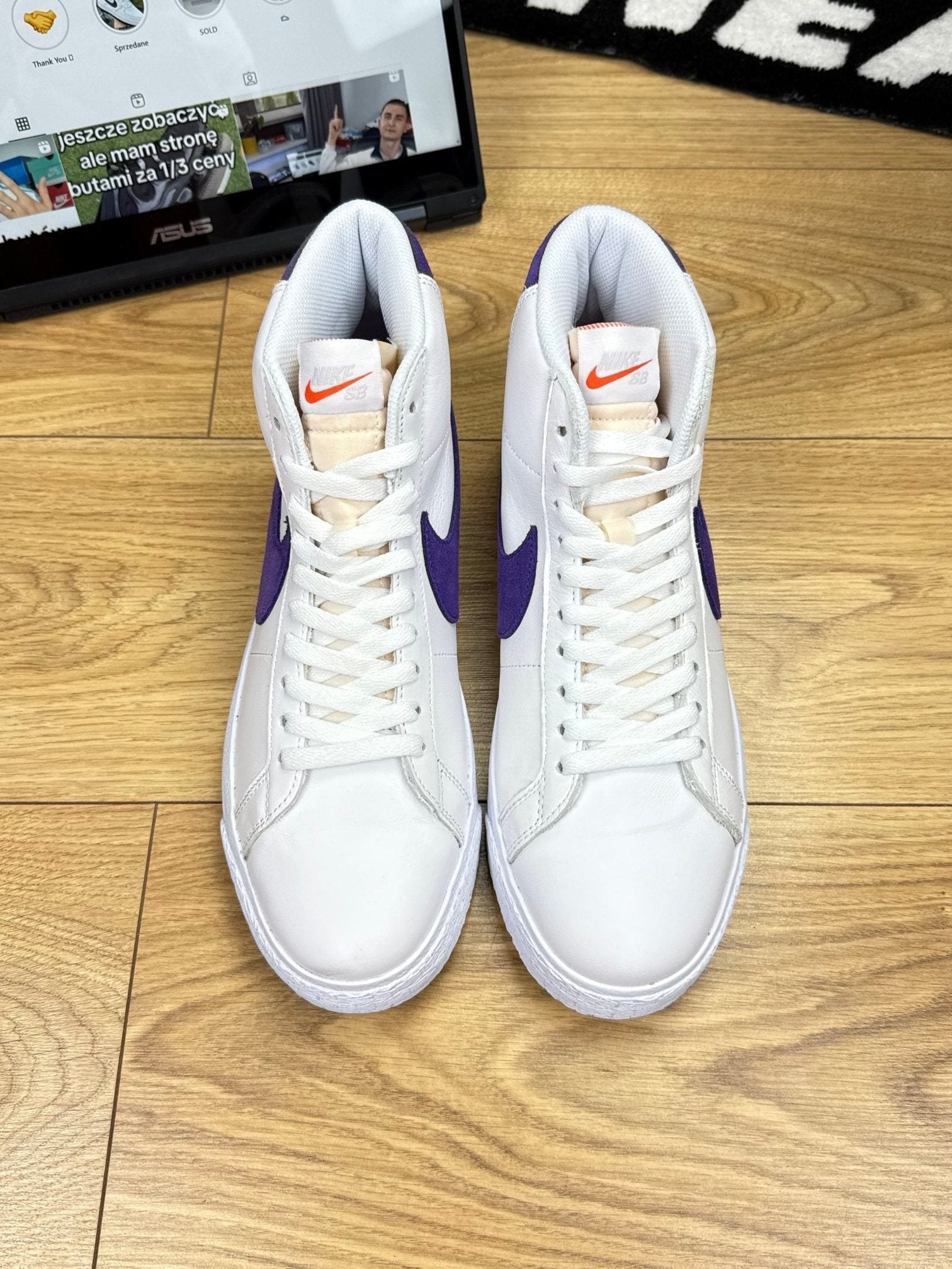 Nike Blazer Mid "Court Purple" SB Blazer Court Purple — buty sportowe męskie nowe rozmiar 45, widok z tyłu