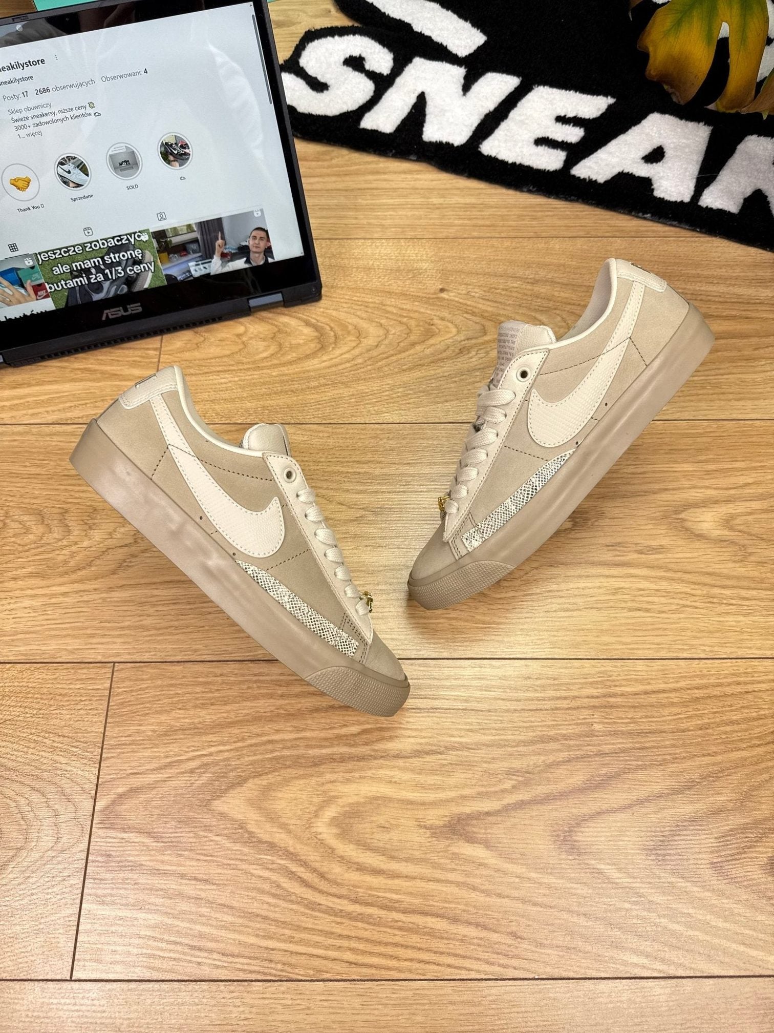 Nike Blazer Low “Khaki” (FPAR Collaboration) Blazer Low Khaki FPAR — buty sportowe męskie nowe rozmiar 38, zewnętrzny panel prawego buta