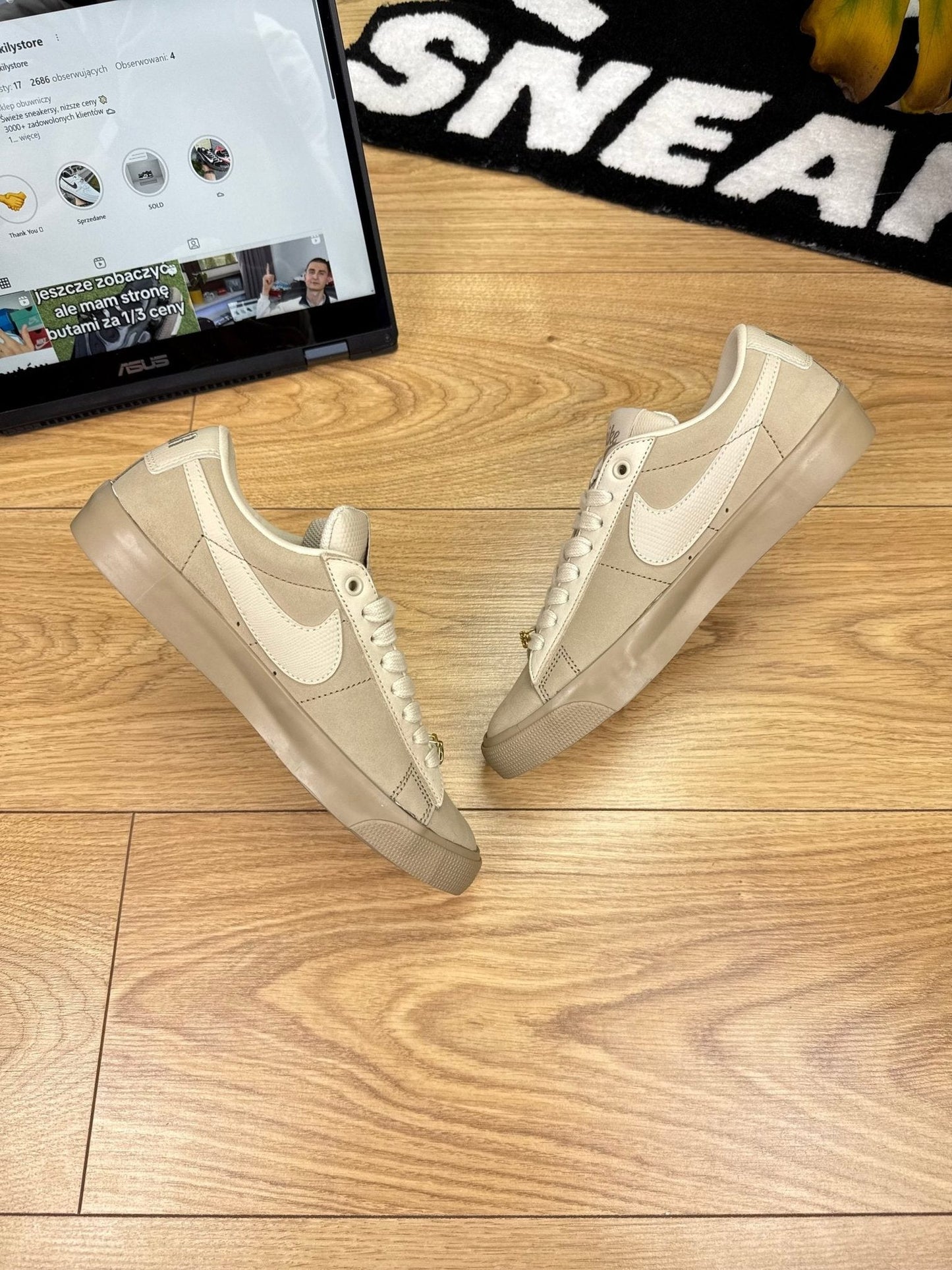 Nike Blazer Low “Khaki” (FPAR Collaboration) Blazer Low Khaki FPAR — buty sportowe męskie nowe rozmiar 38, wewnętrzny panel lewego buta