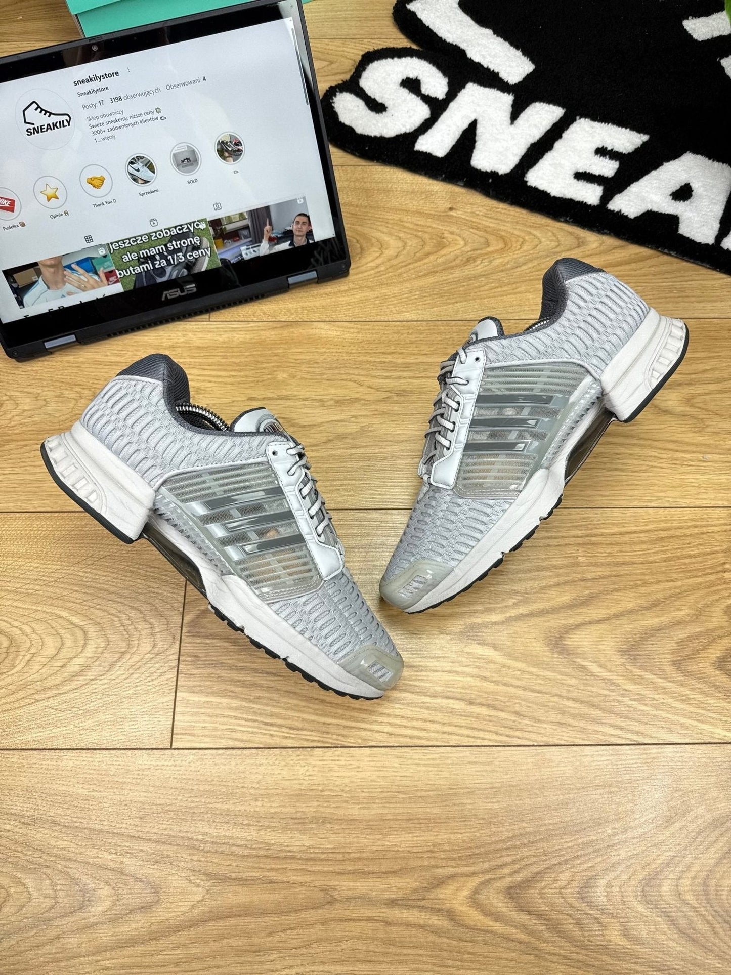 Adidas Climacool 1 “Grey Two / Grey Three / Grey Five” Grey Two — buty sportowe męskie w bardzo dobrym stanie rozmiar 44, widok z góry na zewnętrzną stronę butów