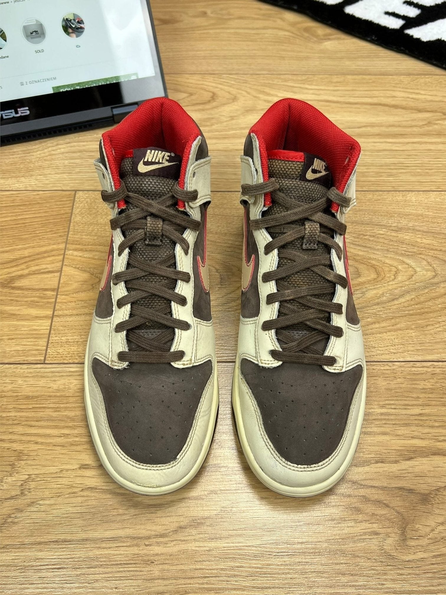 Nike Dunk High Retro SE Baroque Brown — buty sportowe męskie w dobrym stanie rozmiar 43, widok z tyłu