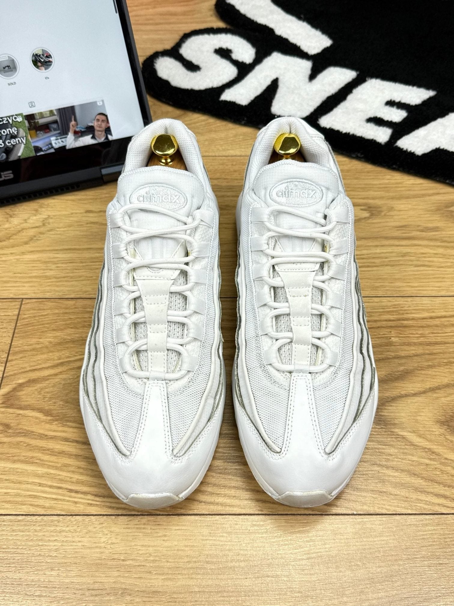 Nike Air Max 95 Essential Triple White — buty sportowe męskie w bardzo dobrym stanie rozmiar 46, widok z tyłu