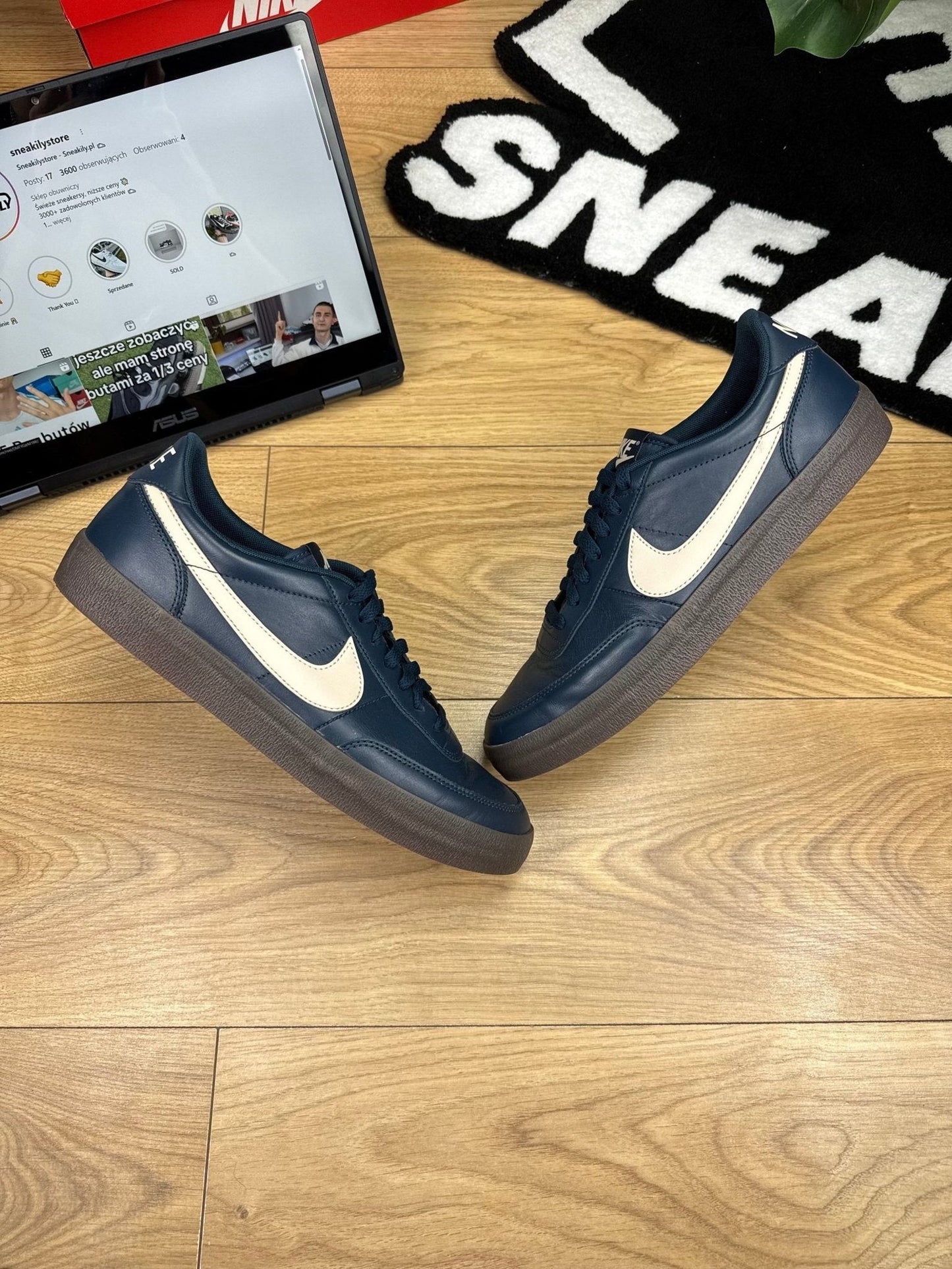 Nike Killshot 2 Leather — buty sportowe męskie nowe rozmiar 44.5, widok z góry na zewnętrzną stronę butów