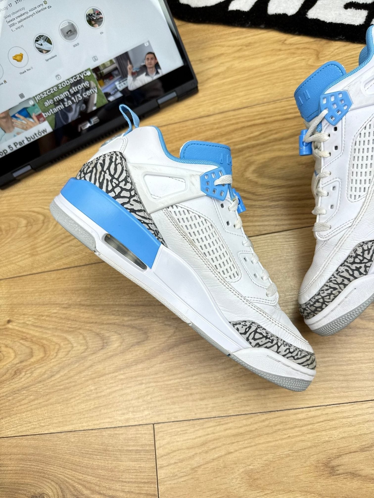 Nike Air Jordan Spizike Low — buty sportowe męskie w bardzo dobrym stanie rozmiar 42.5, wewnętrzny panel lewego buta