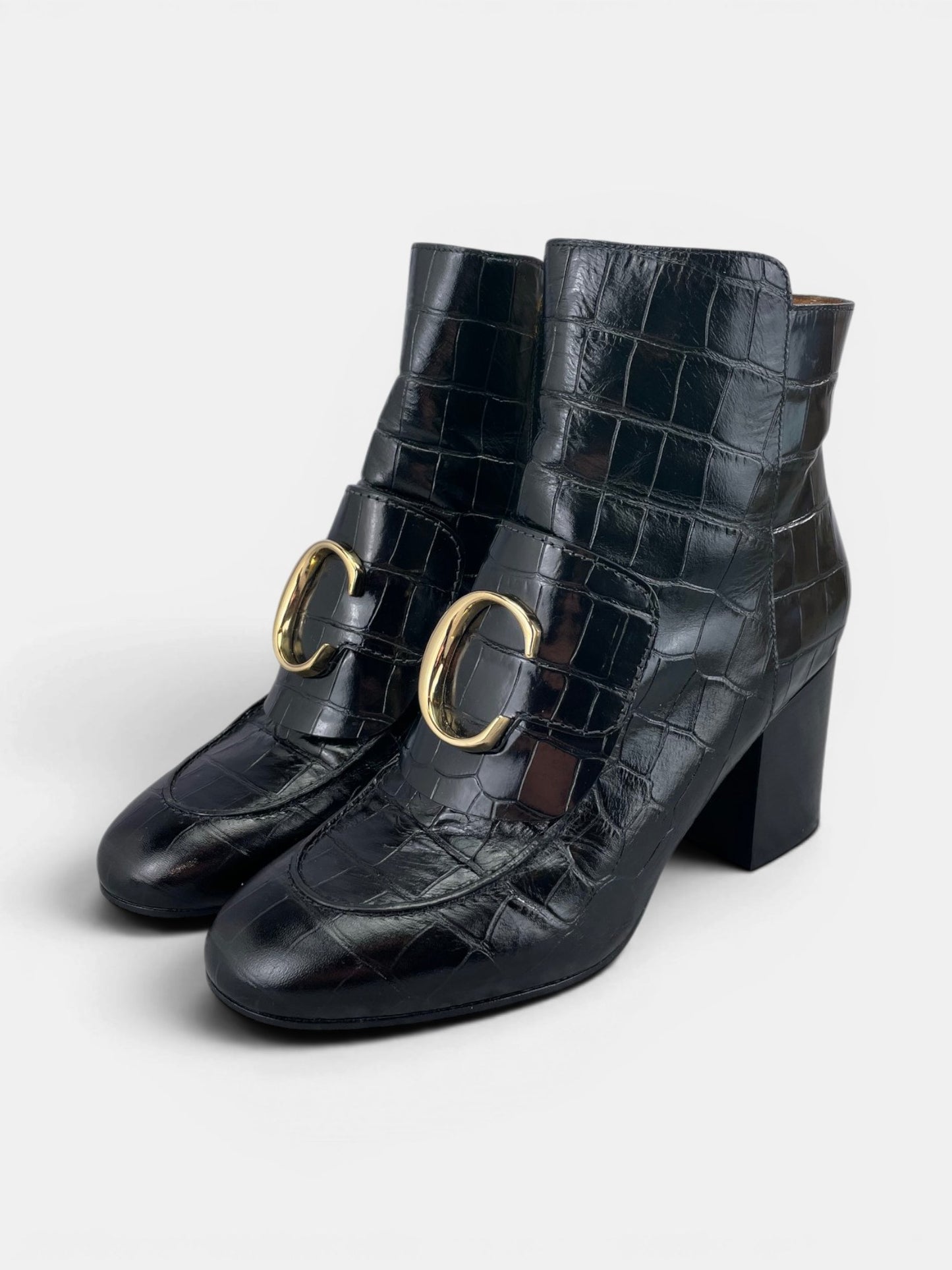 Chloé Crocodile Effect 80mm — buty sportowe damskie w bardzo dobrym stanie rozmiar 37, widok z boku
