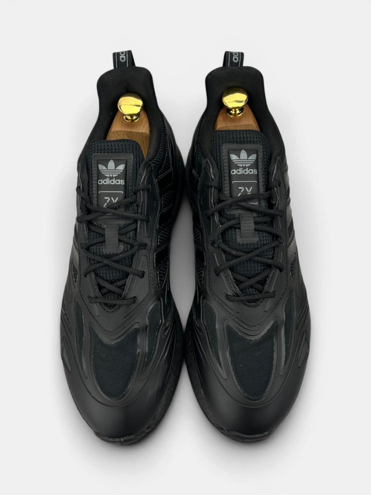Adidas ZX 2K Boost 2.0 Triple Black — buty sportowe męskie w bardzo dobrym stanie rozmiar 45 1/3, widok z góry