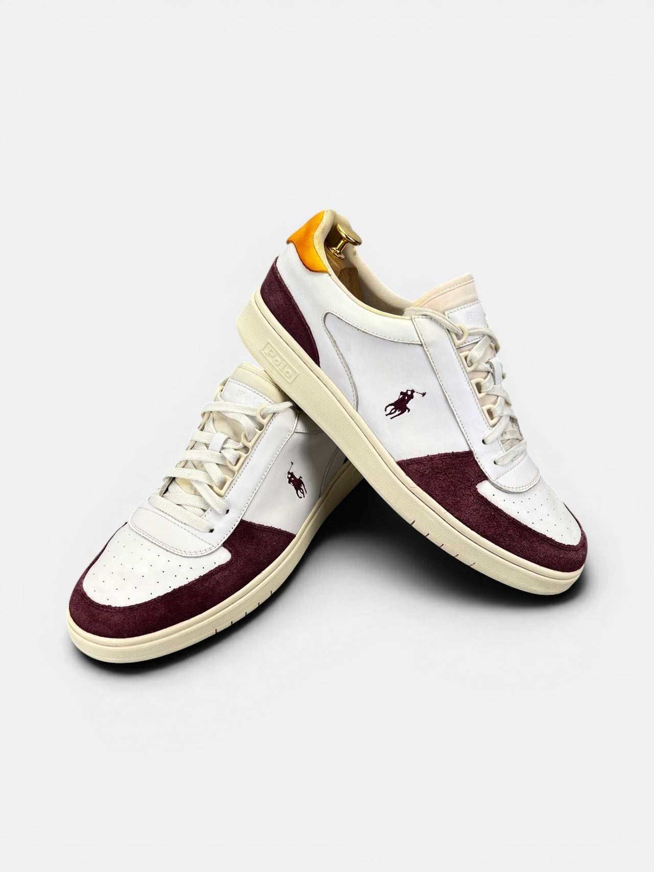 Polo Ralph Lauren Court Leather-Suede — buty sportowe męskie w bardzo dobrym stanie rozmiar 45, boczny profil