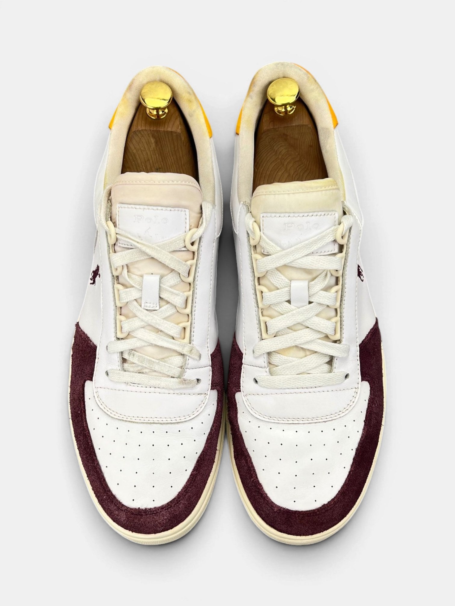 Polo Ralph Lauren Court Leather-Suede — buty sportowe męskie w bardzo dobrym stanie rozmiar 45, widok z góry