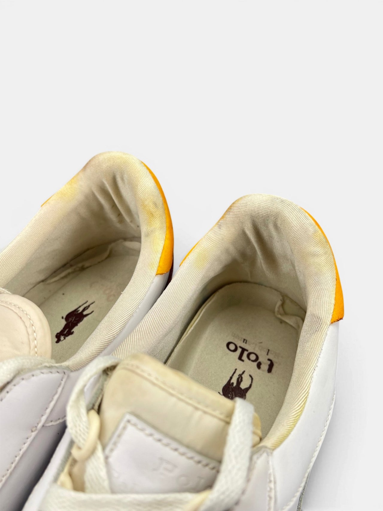 Polo Ralph Lauren Court Leather-Suede — buty sportowe męskie w bardzo dobrym stanie rozmiar 45, zapiętki butów