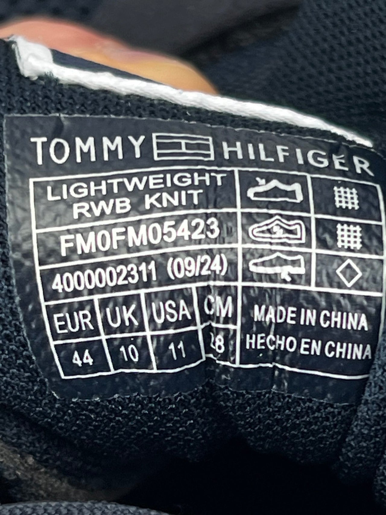 Tommy Hilfiger Lightweight RWB Knit — buty sportowe męskie w bardzo dobrym stanie rozmiar 44, opcjonalne zdjęcie 1