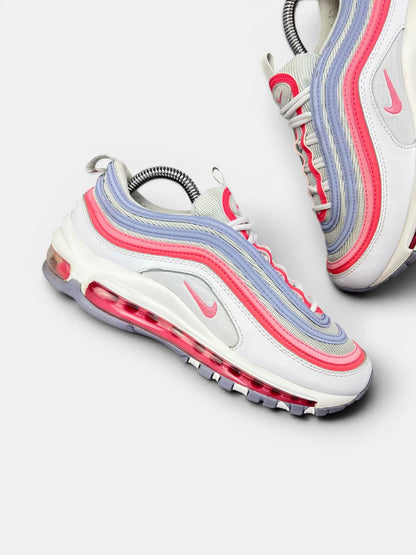 Nike Air Max 97 Indigo Haze Coral Chalk — buty sportowe damskie w bardzo dobrym stanie rozmiar 38, zewnętrzny panel prawego buta