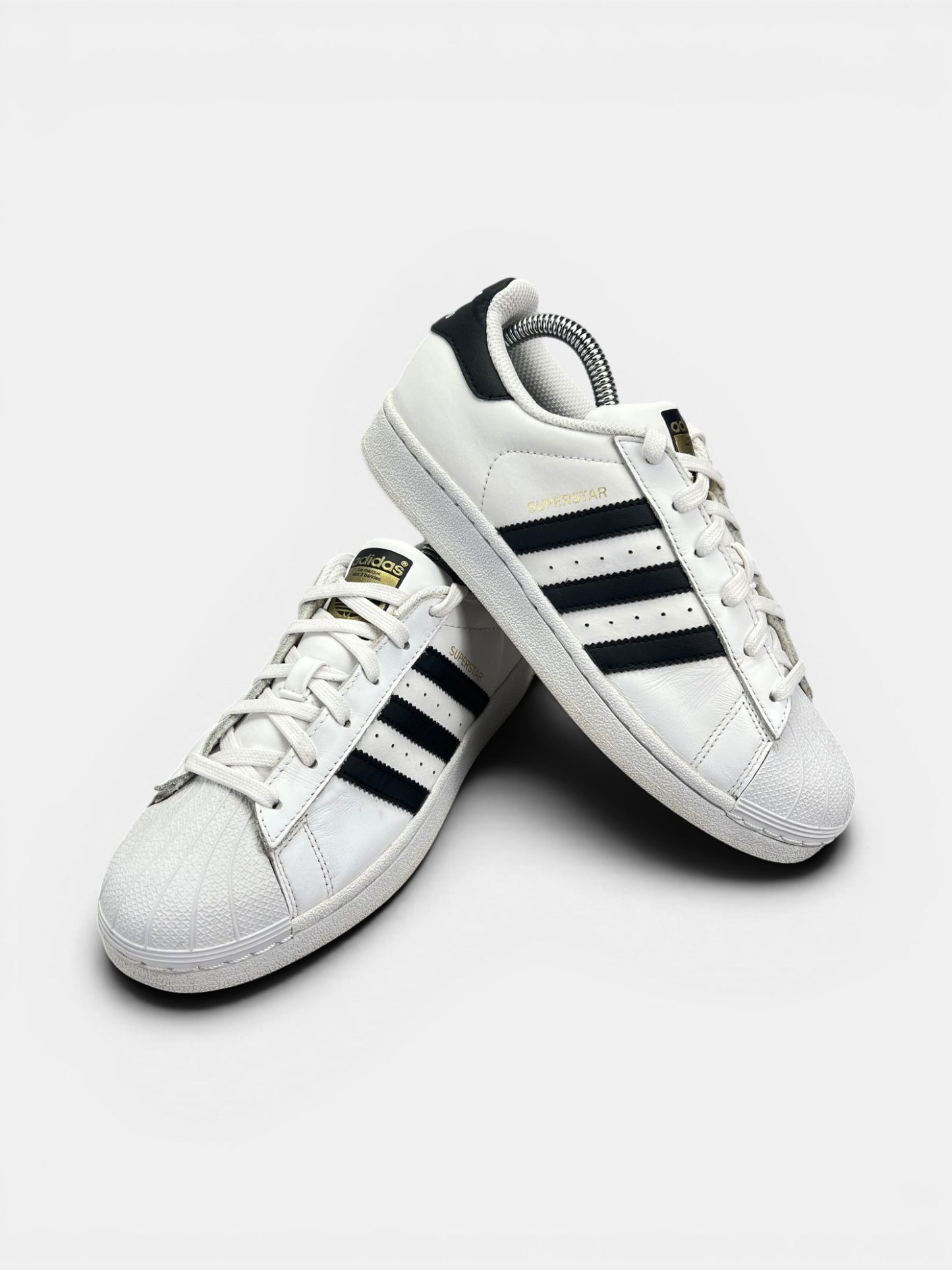 Adidas Superstar II White Gold Tongue — buty sportowe damskie w bardzo dobrym stanie rozmiar 37 1/3, boczny profil