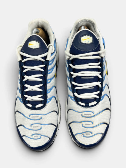 Nike Air Max Plus (TN) White Navy Gold — buty sportowe męskie w bardzo dobrym stanie rozmiar 43, widok z góry