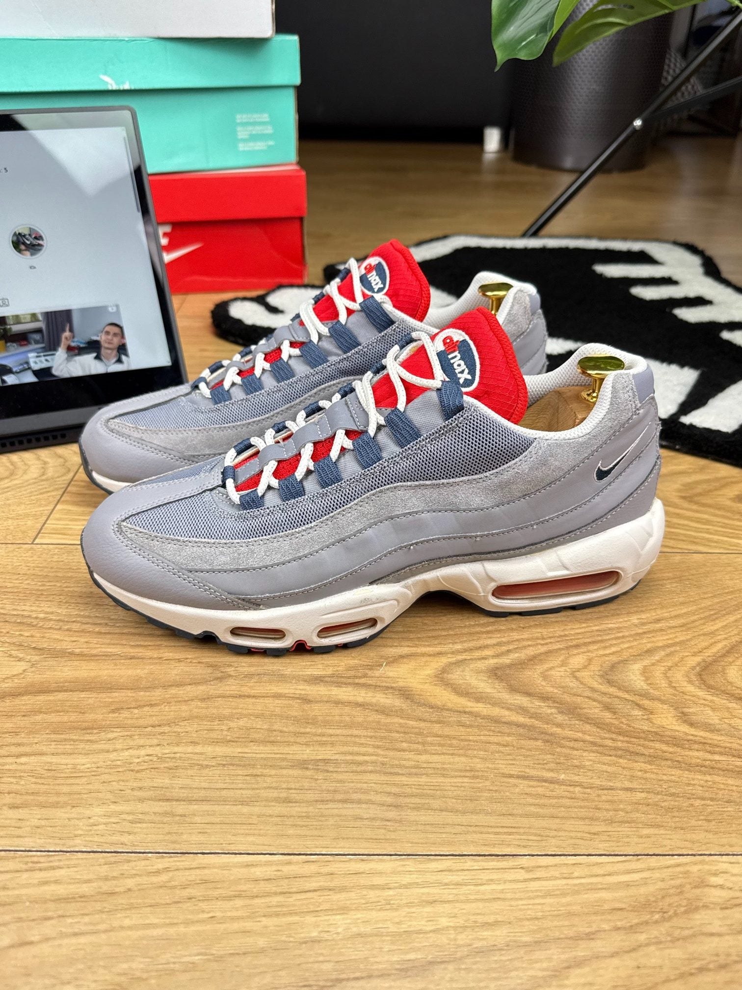 Nike Air Max 95 Cement Grey Thunder Blue — buty sportowe męskie w bardzo dobrym stanie rozmiar 44, widok z góry