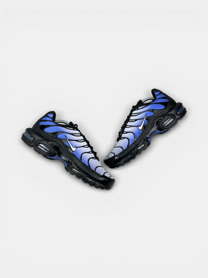 Nike Air Max Plus Black/Sapphire — buty sportowe męskie w bardzo dobrym stanie rozmiar 44, widok z góry na zewnętrzną stronę butów