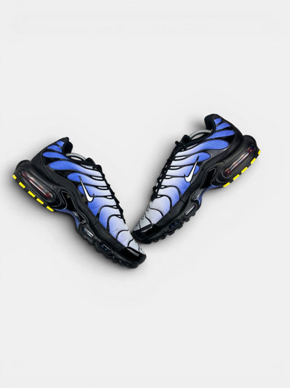 Nike Air Max Plus Black/Sapphire — buty sportowe męskie w bardzo dobrym stanie rozmiar 44, zewnętrzny panel prawego buta