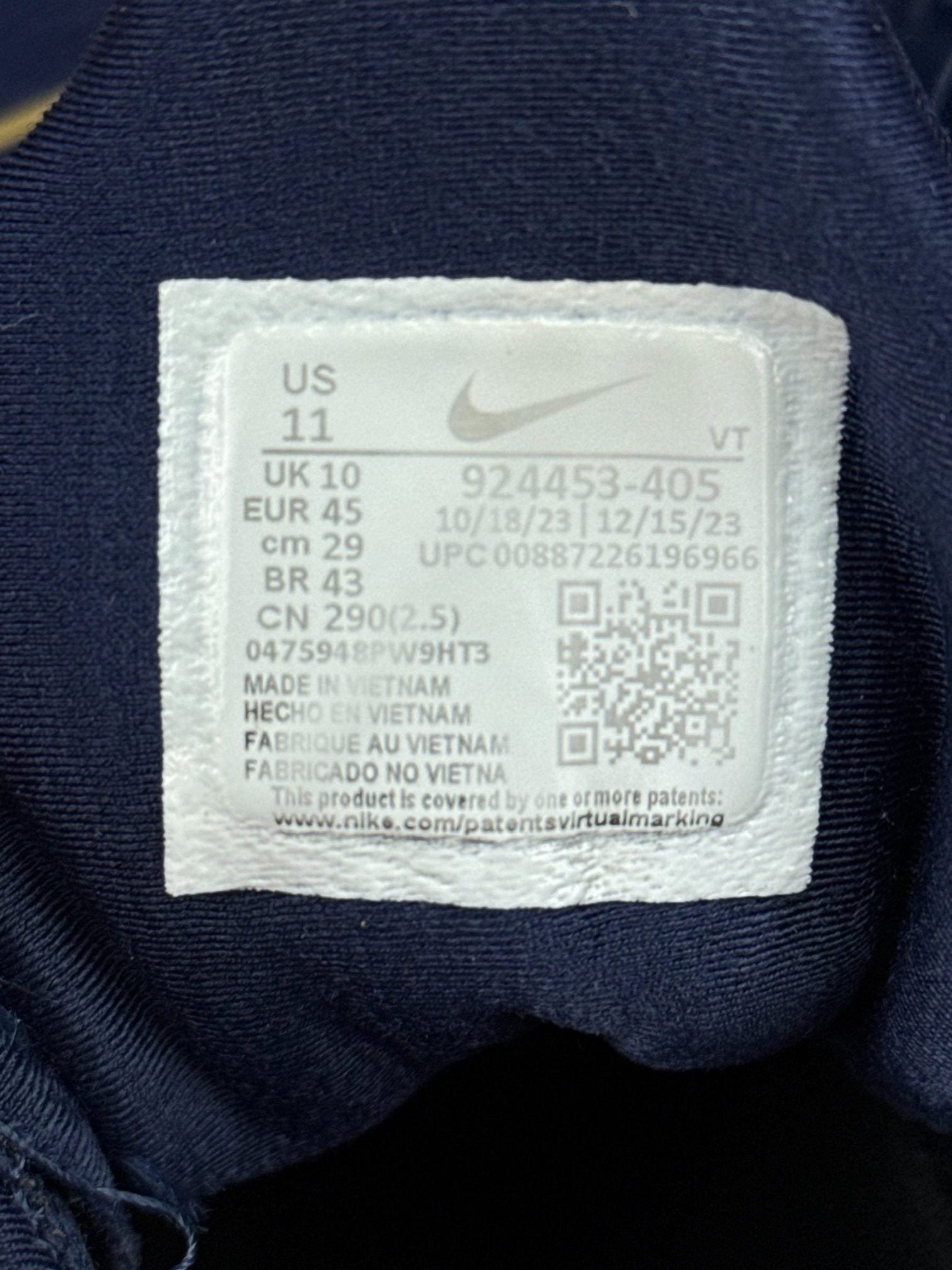 Nike Air VaporMax Plus Midnight Navy — buty sportowe męskie w bardzo dobrym stanie rozmiar 45, boczny profil