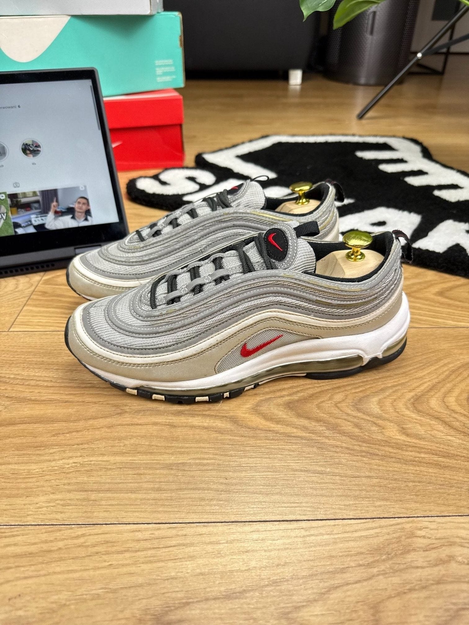 Nike Air Max 97 OG QS Silver Bullet Silver Bullet — buty sportowe męskie w bardzo dobrym stanie rozmiar 42, widok z góry