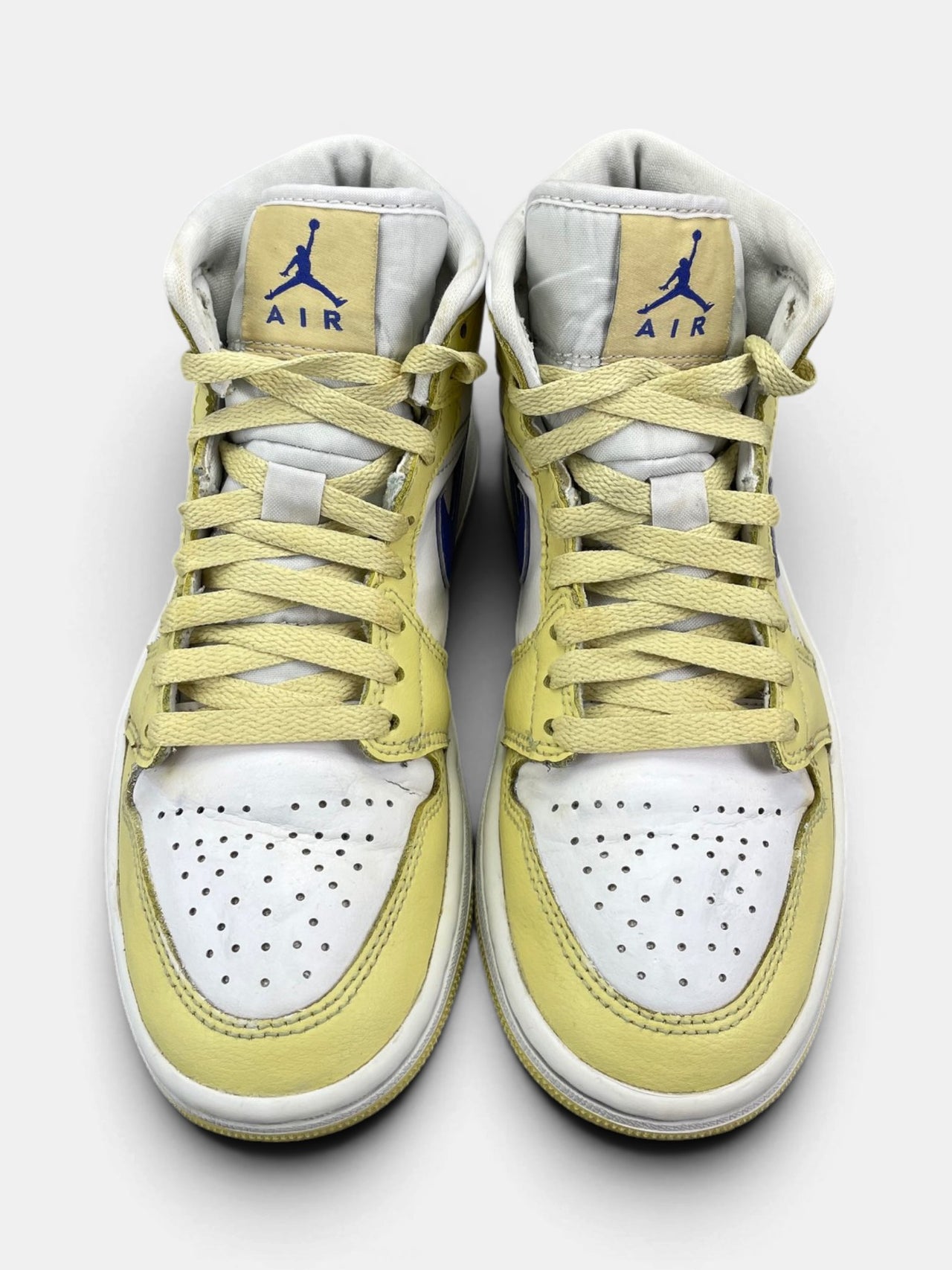 Nike Air Jordan 1 Mid Lemon Wash — buty sportowe damskie w bardzo dobrym stanie rozmiar 36.5, widok z góry