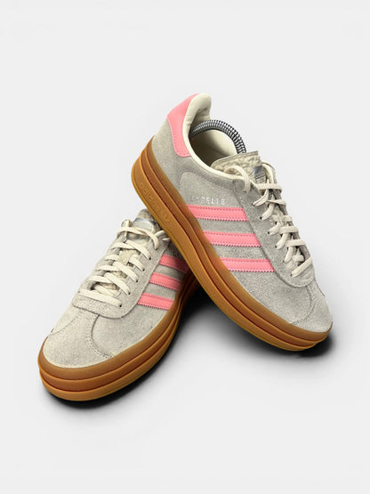 Adidas Gazelle Bold Beige Semi Pink Spark — buty sportowe damskie w bardzo dobrym stanie rozmiar 38 2/3, boczny profil
