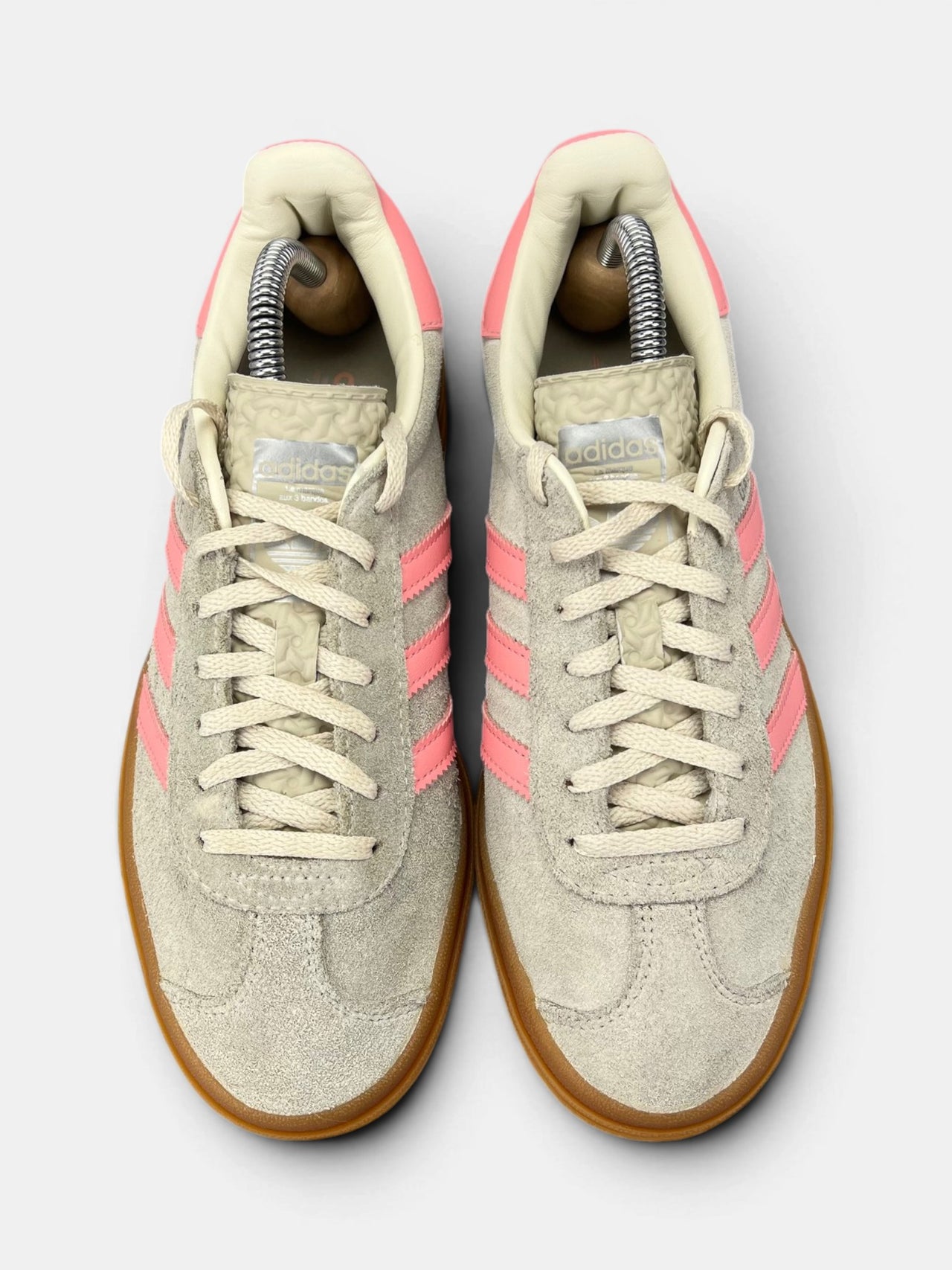 Adidas Gazelle Bold Beige Semi Pink Spark — buty sportowe damskie w bardzo dobrym stanie rozmiar 38 2/3, widok z góry