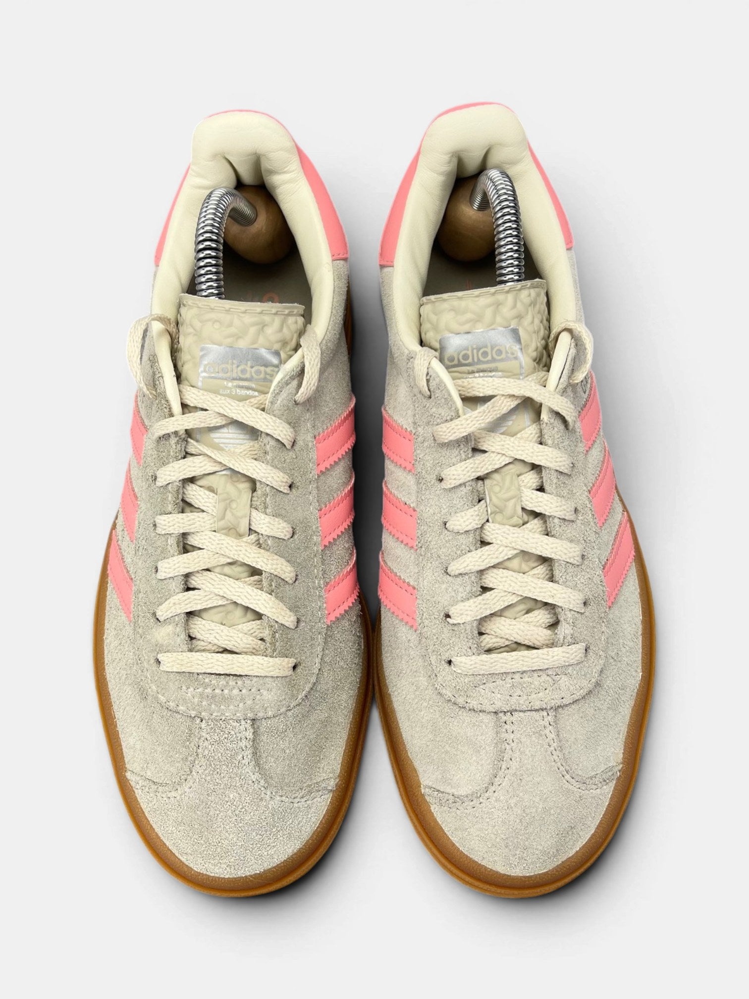 Adidas Gazelle Bold Beige Semi Pink Spark — buty sportowe damskie w bardzo dobrym stanie rozmiar 38 2/3, widok z góry