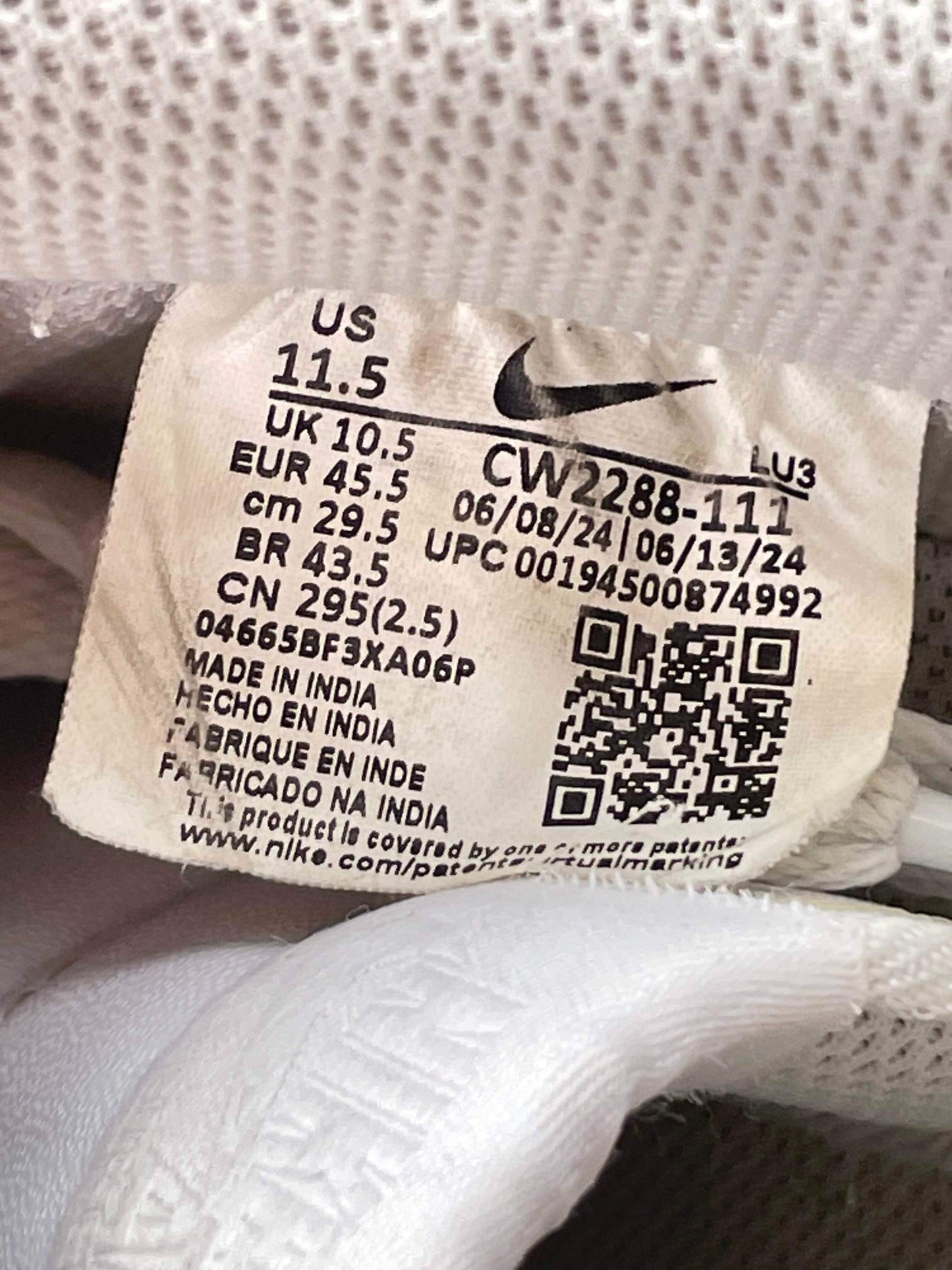 Nike Air Force 1 Low Triple White — buty sportowe męskie w bardzo dobrym stanie rozmiar 45.5, opcjonalne zdjęcie 2