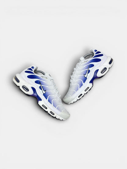 Nike Air Max Plus White Wild Grape — buty sportowe męskie w bardzo dobrym stanie rozmiar 43, widok z góry na zewnętrzną stronę butów