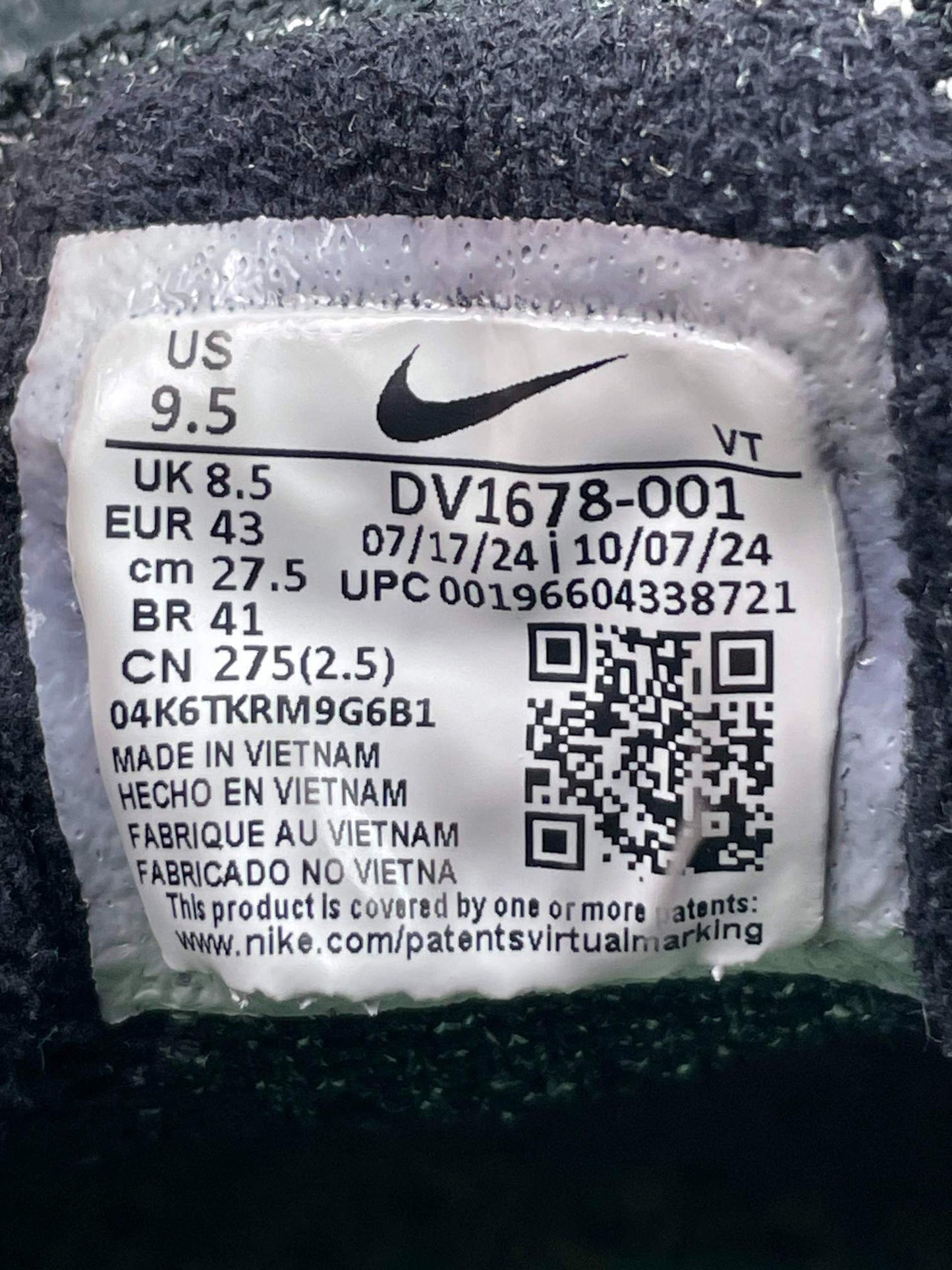 Nike Air VaporMax 2023 Flyknit Oreo - buty sportowe, metka