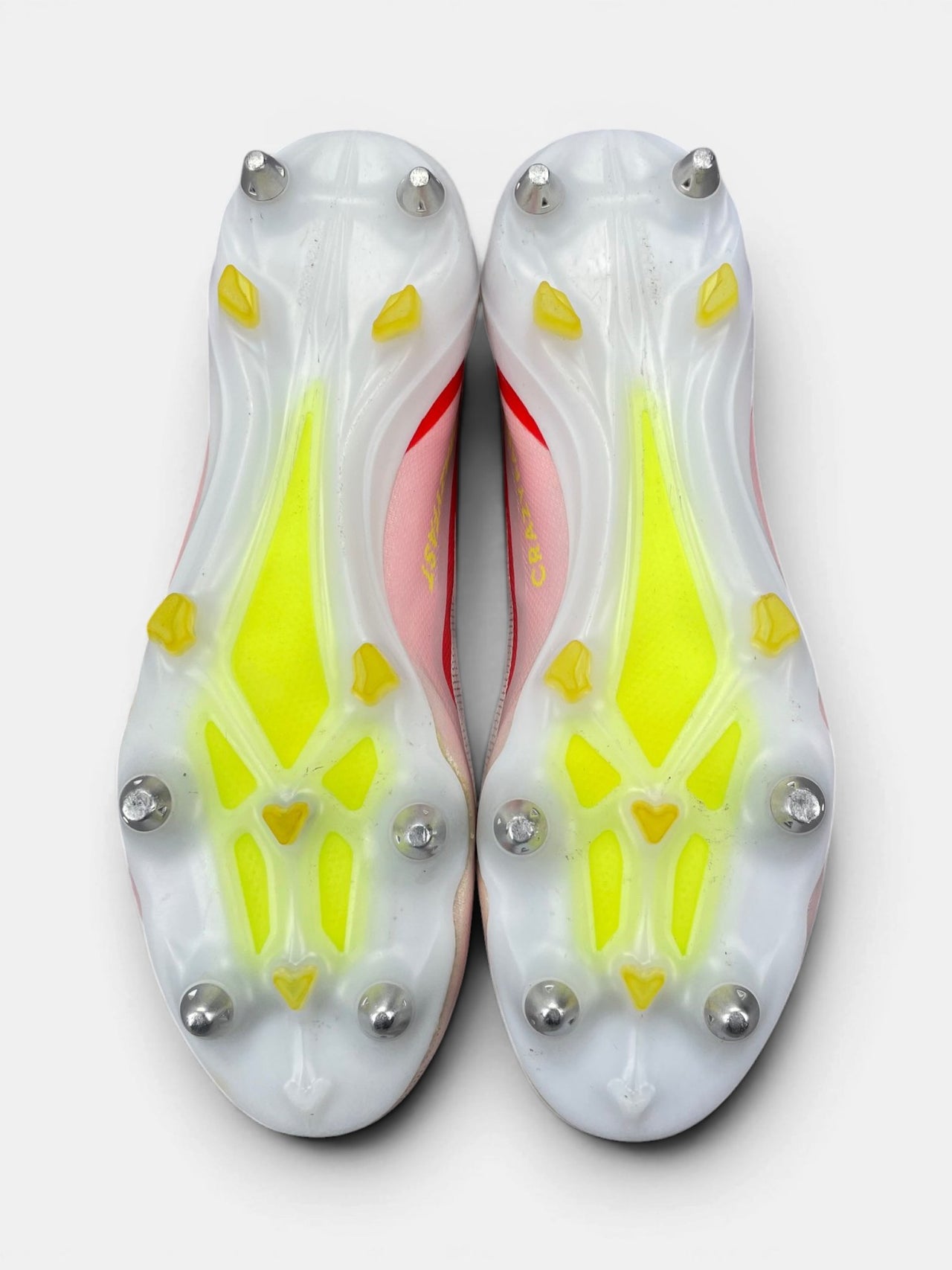 Adidas X Crazyfast Elite Energy Citrus Pack — buty sportowe męskie w bardzo dobrym stanie rozmiar 43 1/3, widok z góry na wewnętrzną stronę butów