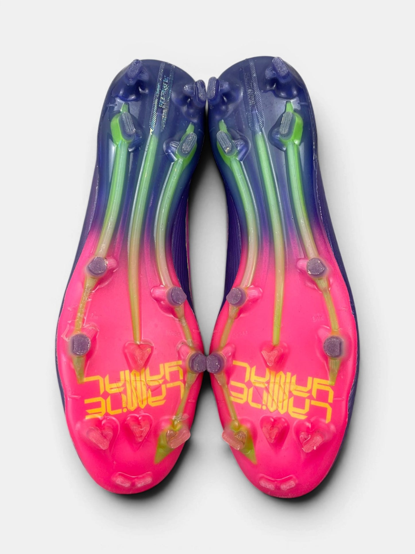 Adidas Lamine Yamal x F50 Elite — buty sportowe męskie w bardzo dobrym stanie rozmiar 43 1/3, widok z góry na wewnętrzną stronę butów
