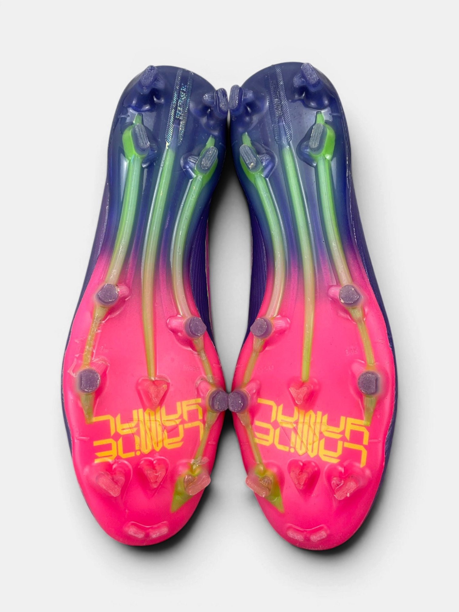 Adidas Lamine Yamal x F50 Elite — buty sportowe męskie w bardzo dobrym stanie rozmiar 43 1/3, widok z góry na wewnętrzną stronę butów
