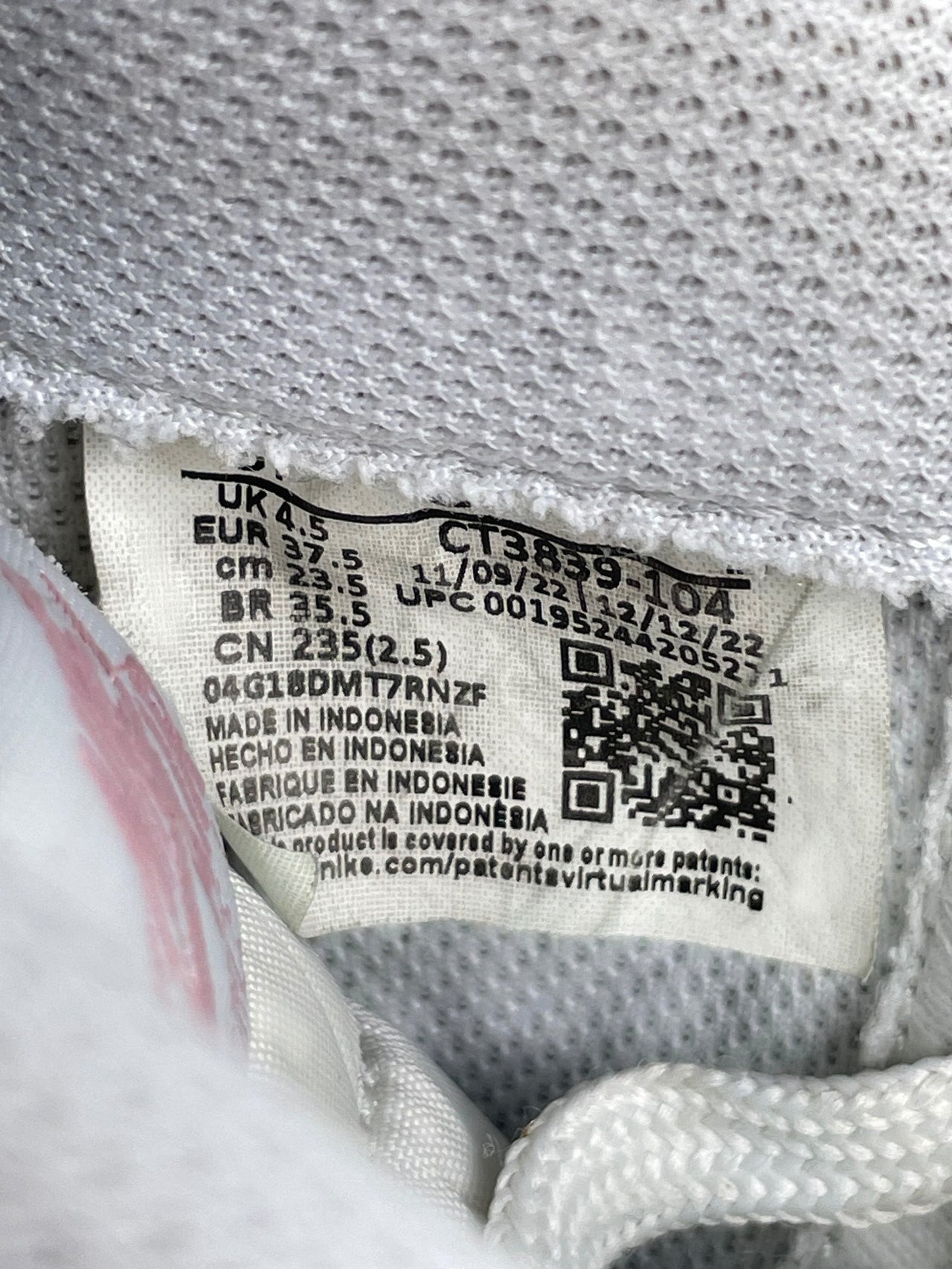 Nike Air Force 1 Low “White / Pink Glaze” Pink Glaze — buty sportowe damskie w bardzo dobrym stanie rozmiar 37.5, opcjonalne zdjęcie 2