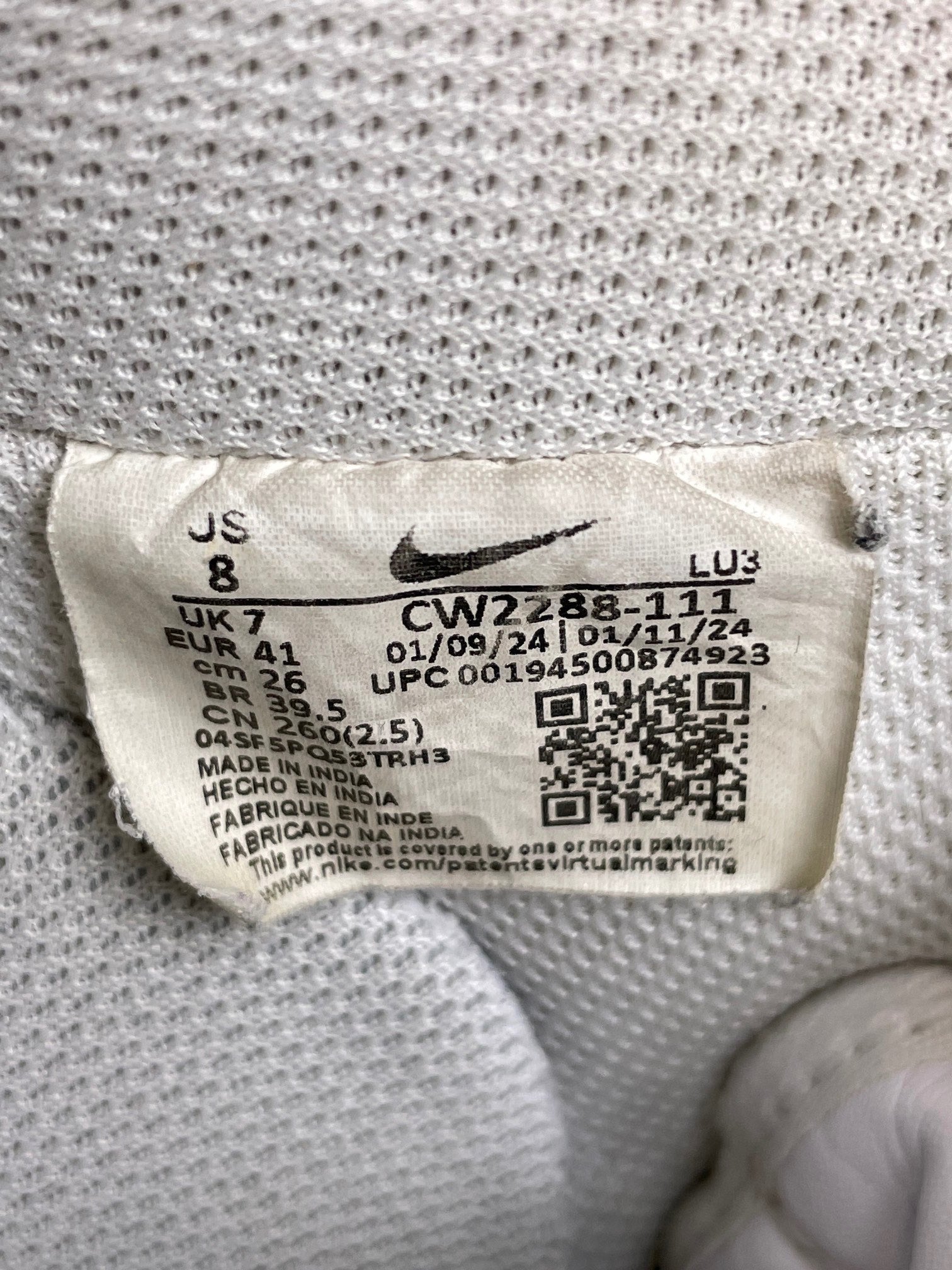 Nike Air Force 1 Low Triple White — buty sportowe męskie w bardzo dobrym stanie rozmiar 41, opcjonalne zdjęcie 2