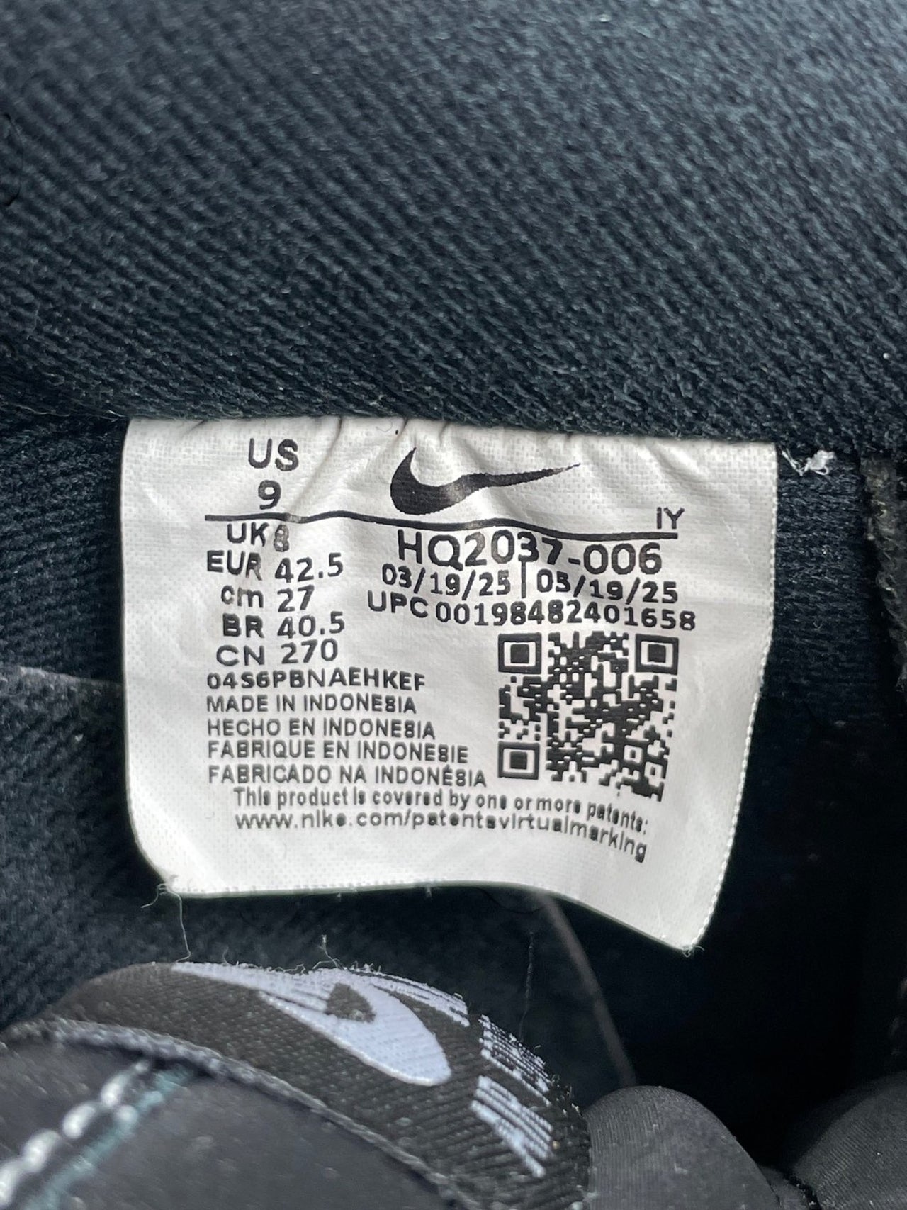Nike Air Force 1 '07 LV8 Black Grey — buty sportowe męskie w bardzo dobrym stanie rozmiar 42.5, opcjonalne zdjęcie 2