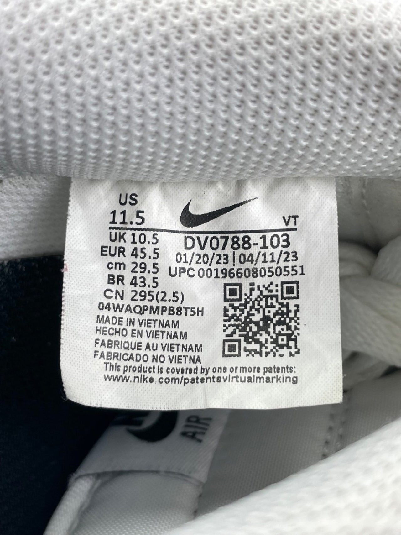Nike Air Force 1 Low White Black Outline — buty sportowe męskie w bardzo dobrym stanie rozmiar 45.5, opcjonalne zdjęcie 2