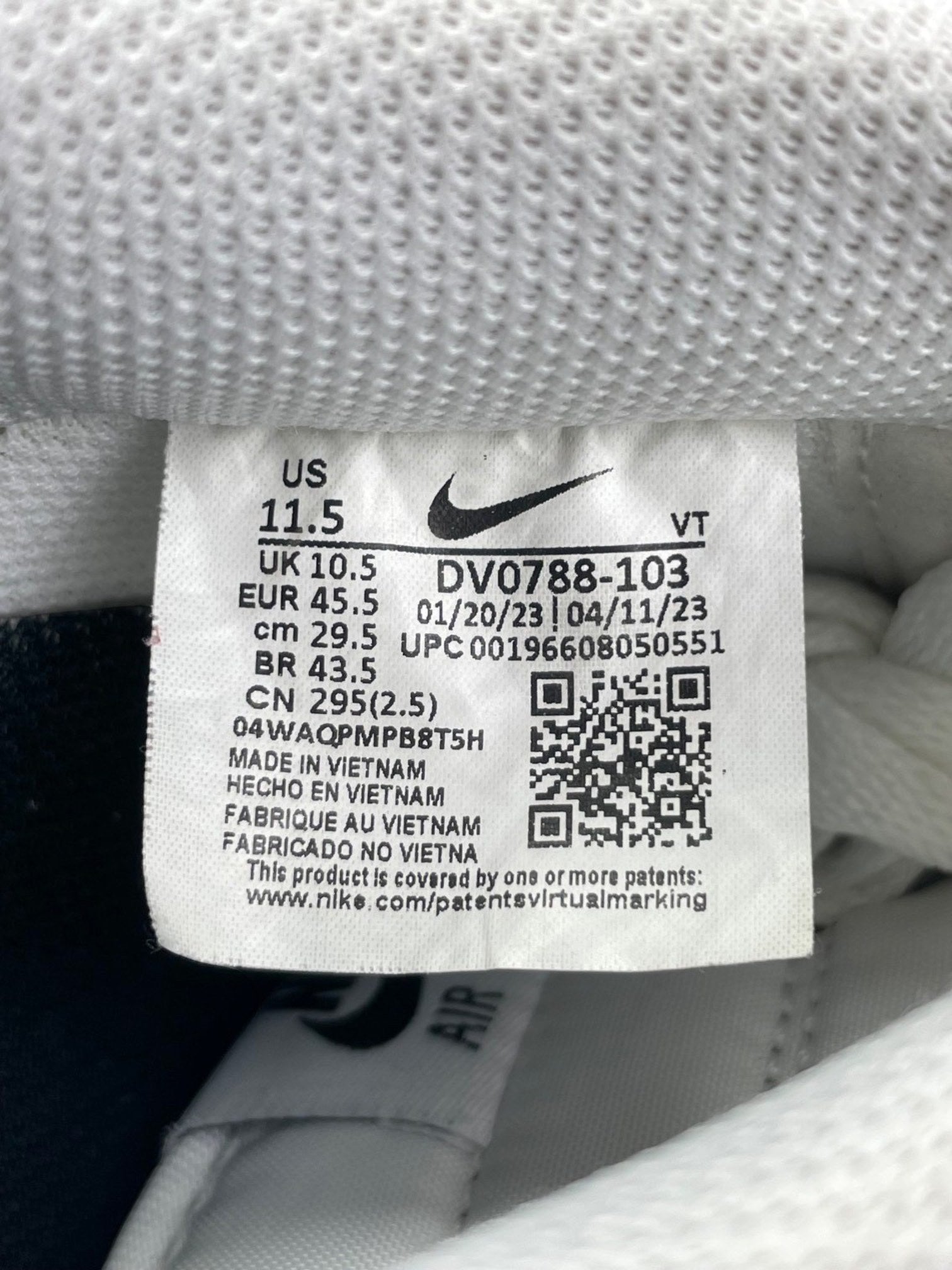 Nike Air Force 1 Low White Black Outline — buty sportowe męskie w bardzo dobrym stanie rozmiar 45.5, opcjonalne zdjęcie 2