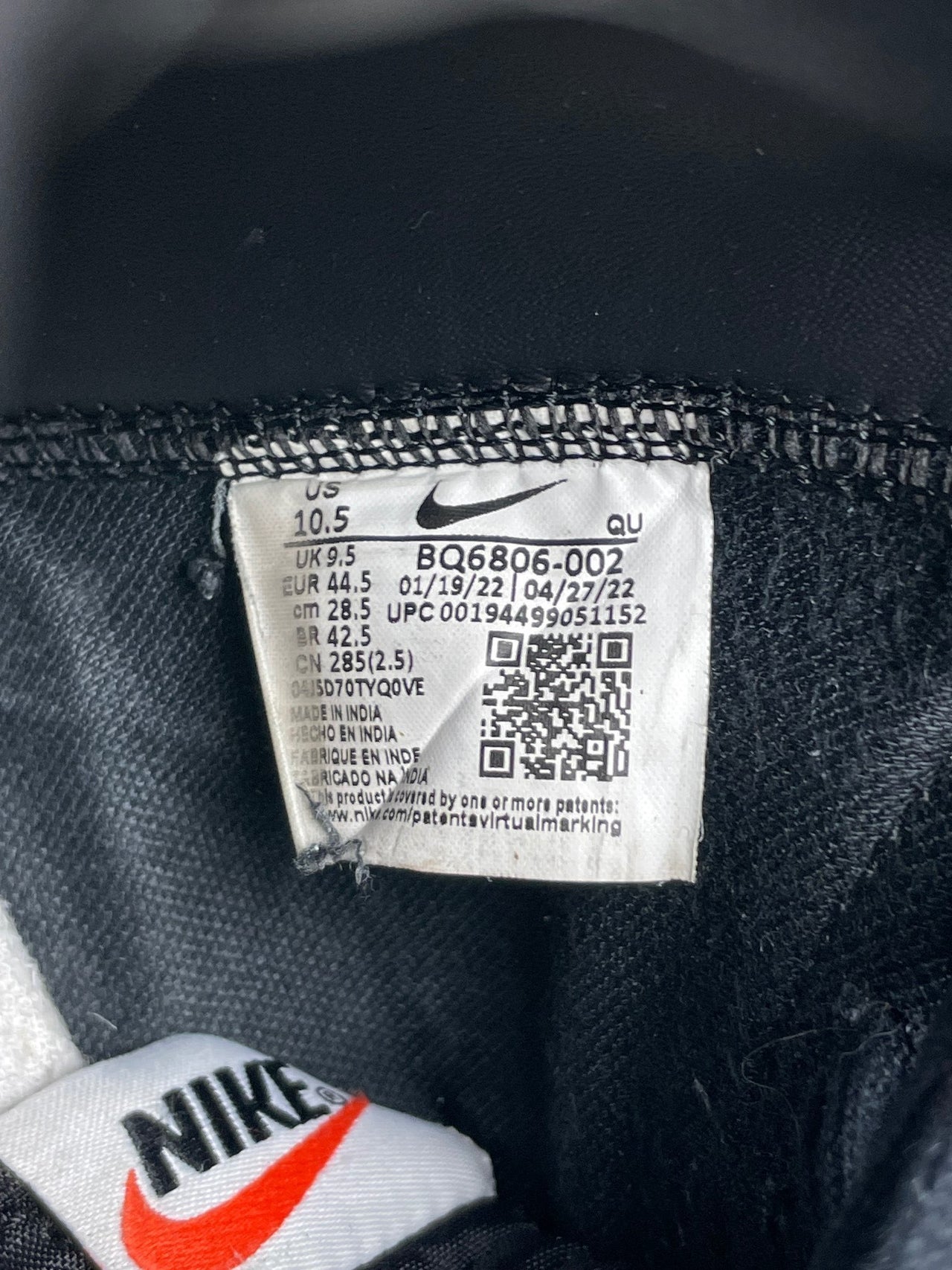Nike Blazer Mid '77 Vintage Black Sail — buty sportowe męskie w bardzo dobrym stanie rozmiar 44.5, opcjonalne zdjęcie 2