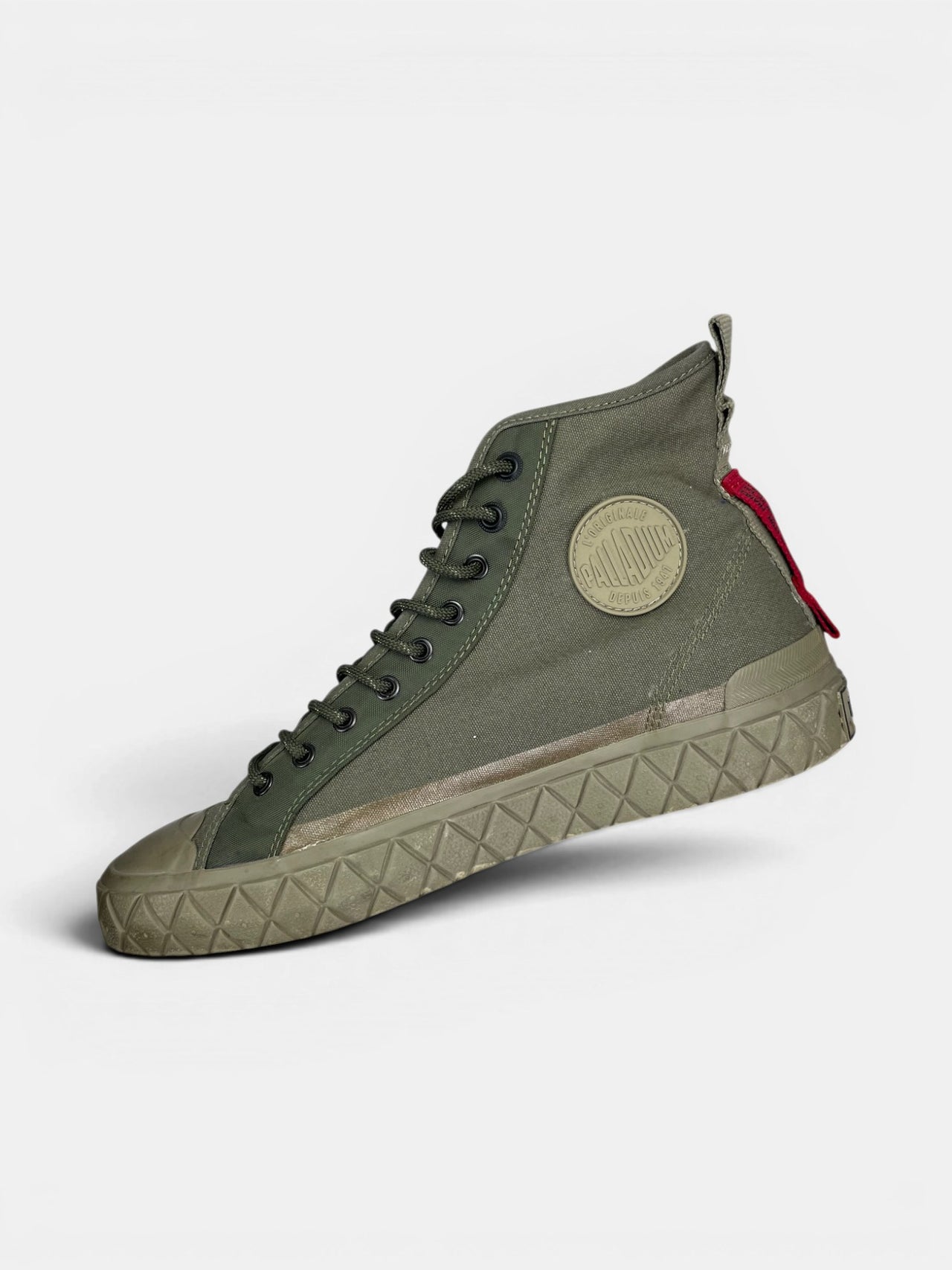 Palladium Palla Ace Supply Mid — buty sportowe męskie w bardzo dobrym stanie rozmiar 44, wewnętrzny panel prawego buta