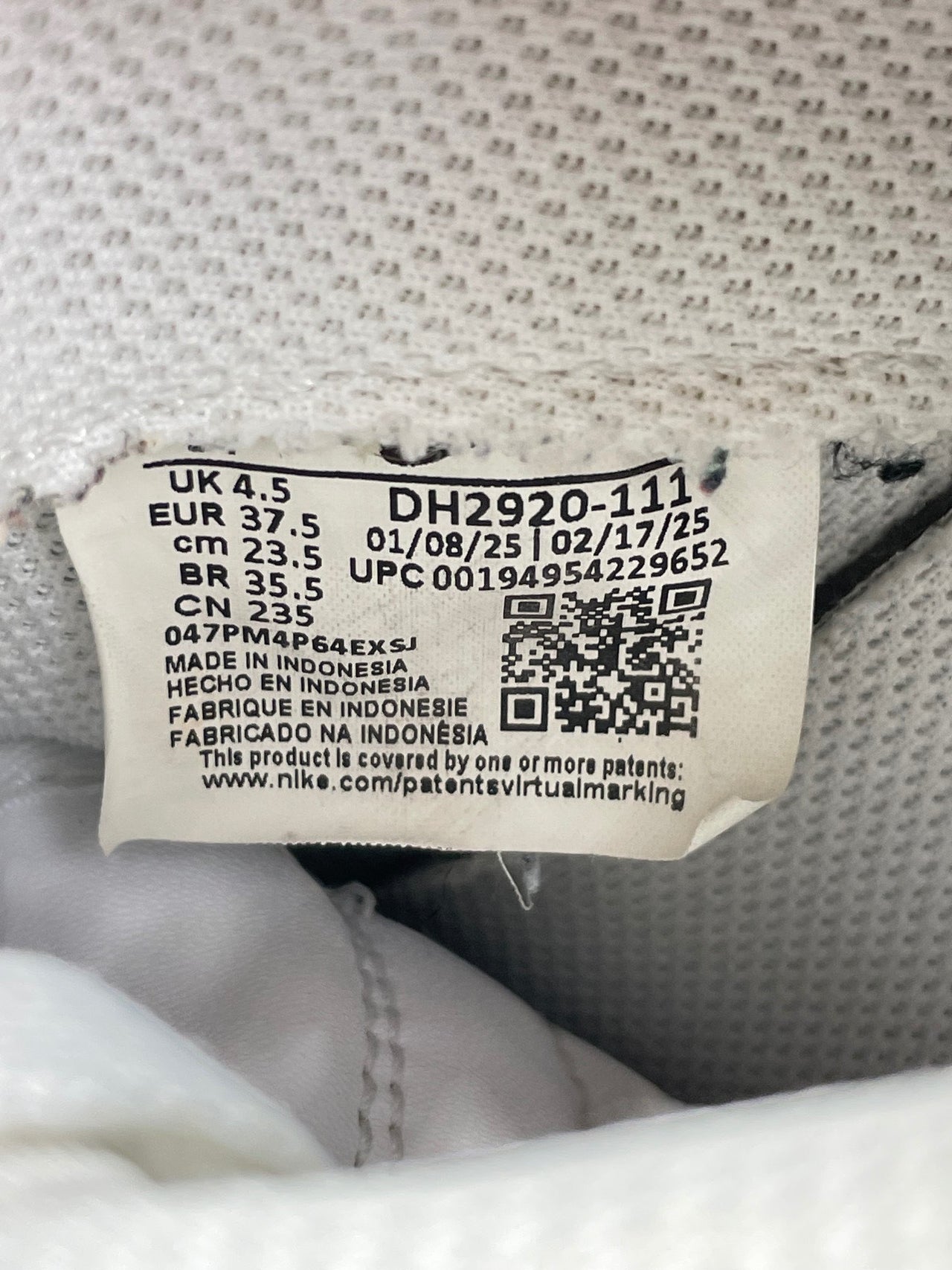 Nike Air Force 1 Low Triple White — buty sportowe damskie w bardzo dobrym stanie rozmiar 37.5, opcjonalne zdjęcie 2
