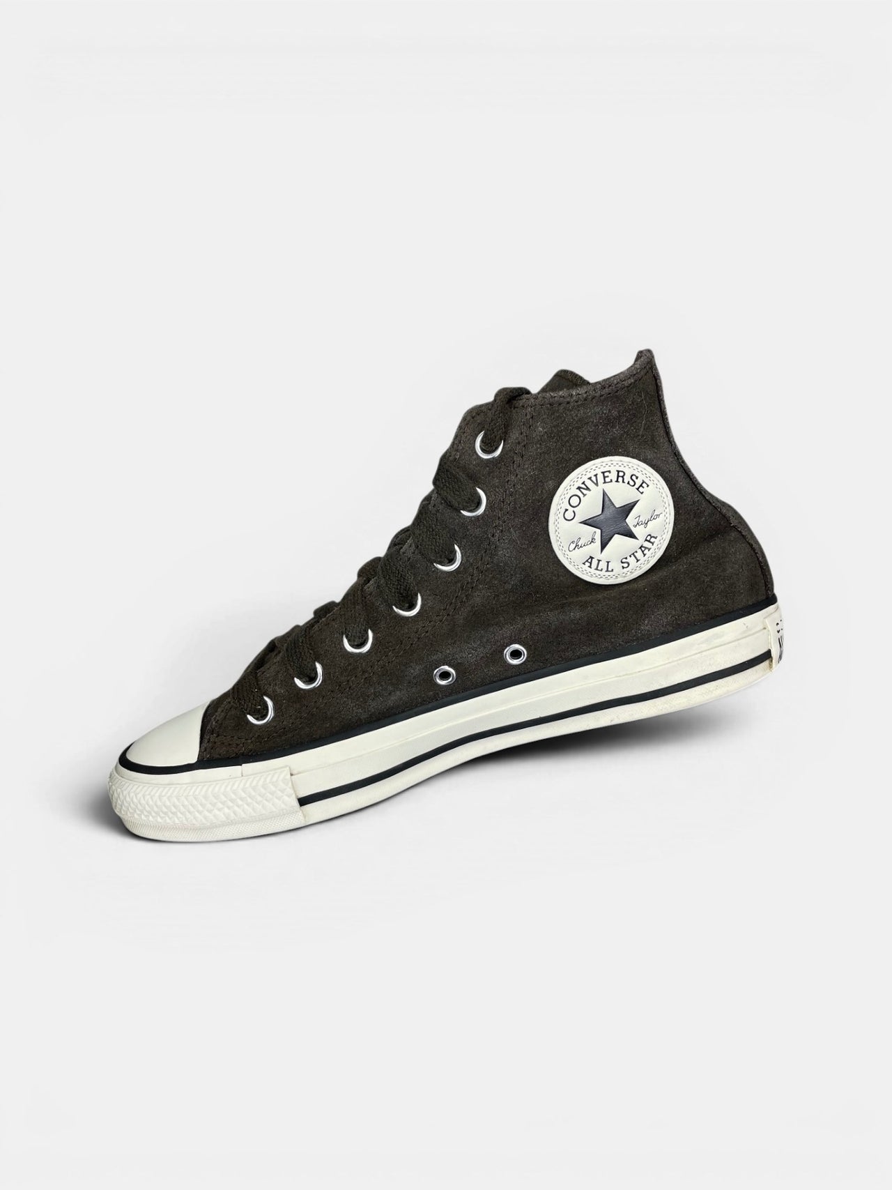 Converse Suede All Star Hi Fresh Brew — buty sportowe damskie w bardzo dobrym stanie rozmiar 39, wewnętrzny panel prawego buta