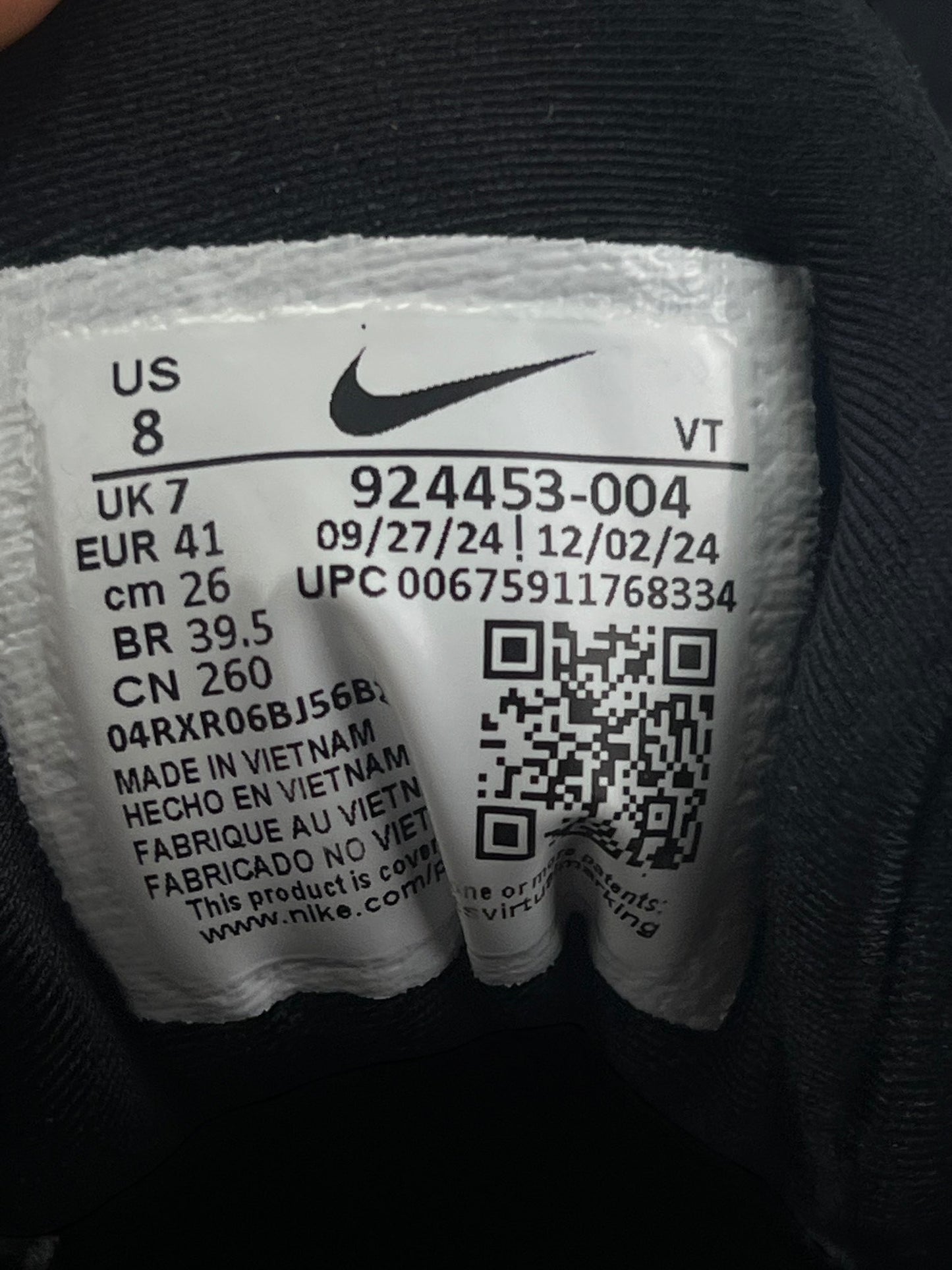 Nike Air VaporMax Plus Triple Black — buty sportowe męskie w bardzo dobrym stanie rozmiar 41, opcjonalne zdjęcie 1