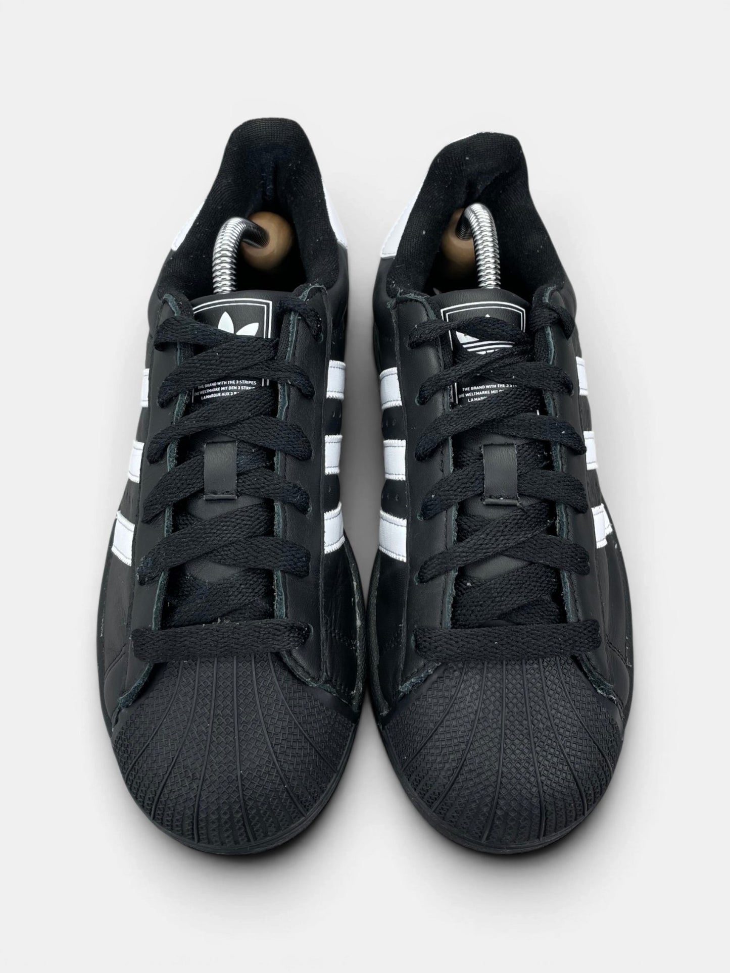Adidas Superstar II Black White — buty sportowe damskie w bardzo dobrym stanie rozmiar 39 1/3, widok z góry