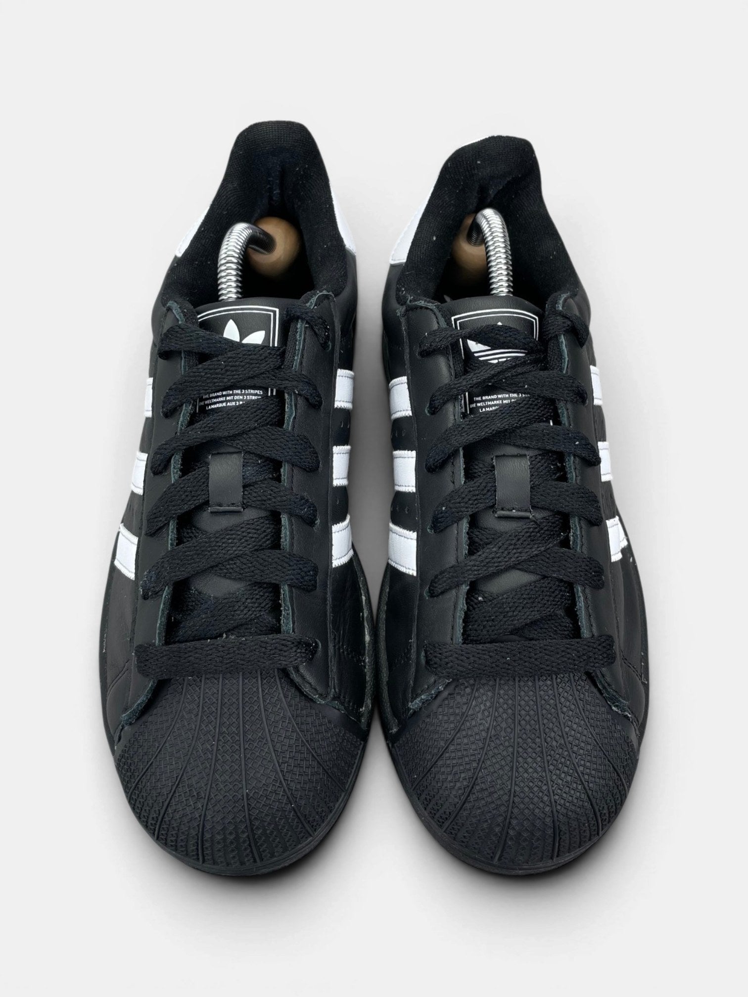 Adidas Superstar II Black White — buty sportowe damskie w bardzo dobrym stanie rozmiar 39 1/3, widok z góry