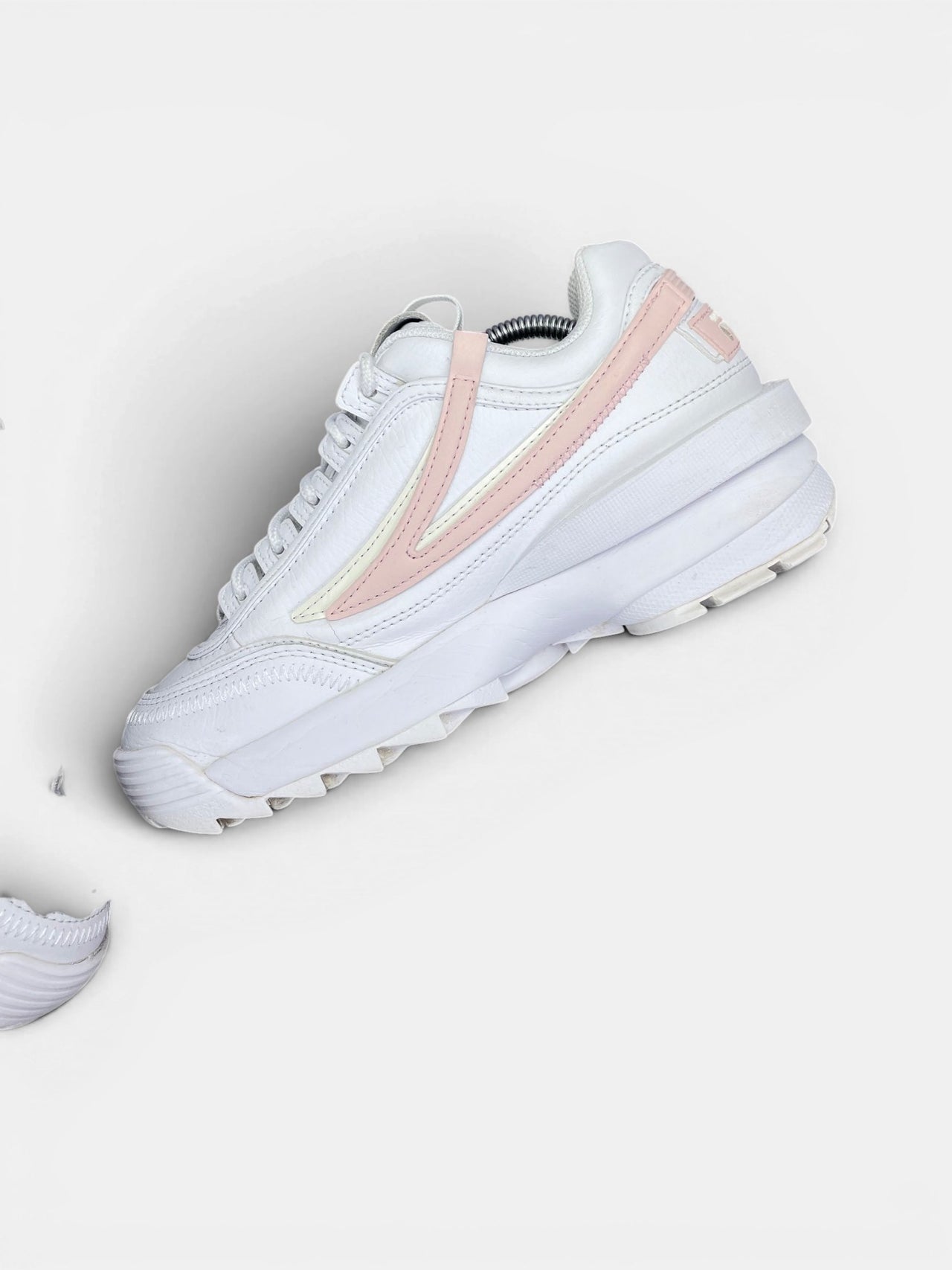Fila Disruptor — buty sportowe damskie w bardzo dobrym stanie rozmiar 39, wewnętrzny panel prawego buta