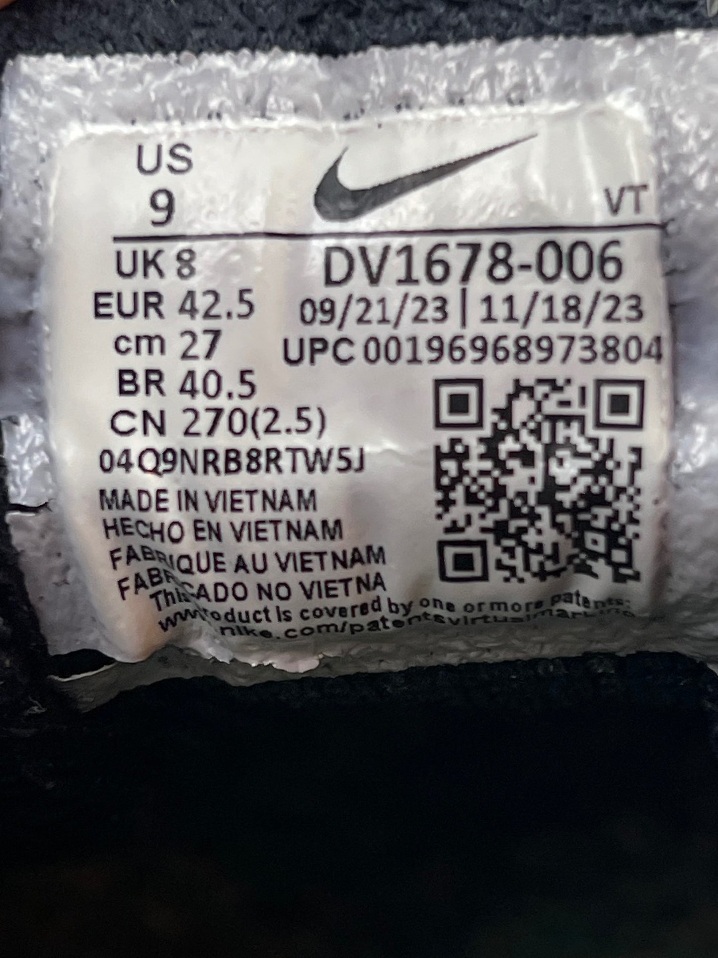 Nike Air VaporMax 2023 Flyknit Anthracite Black - buty sportowe, metka
